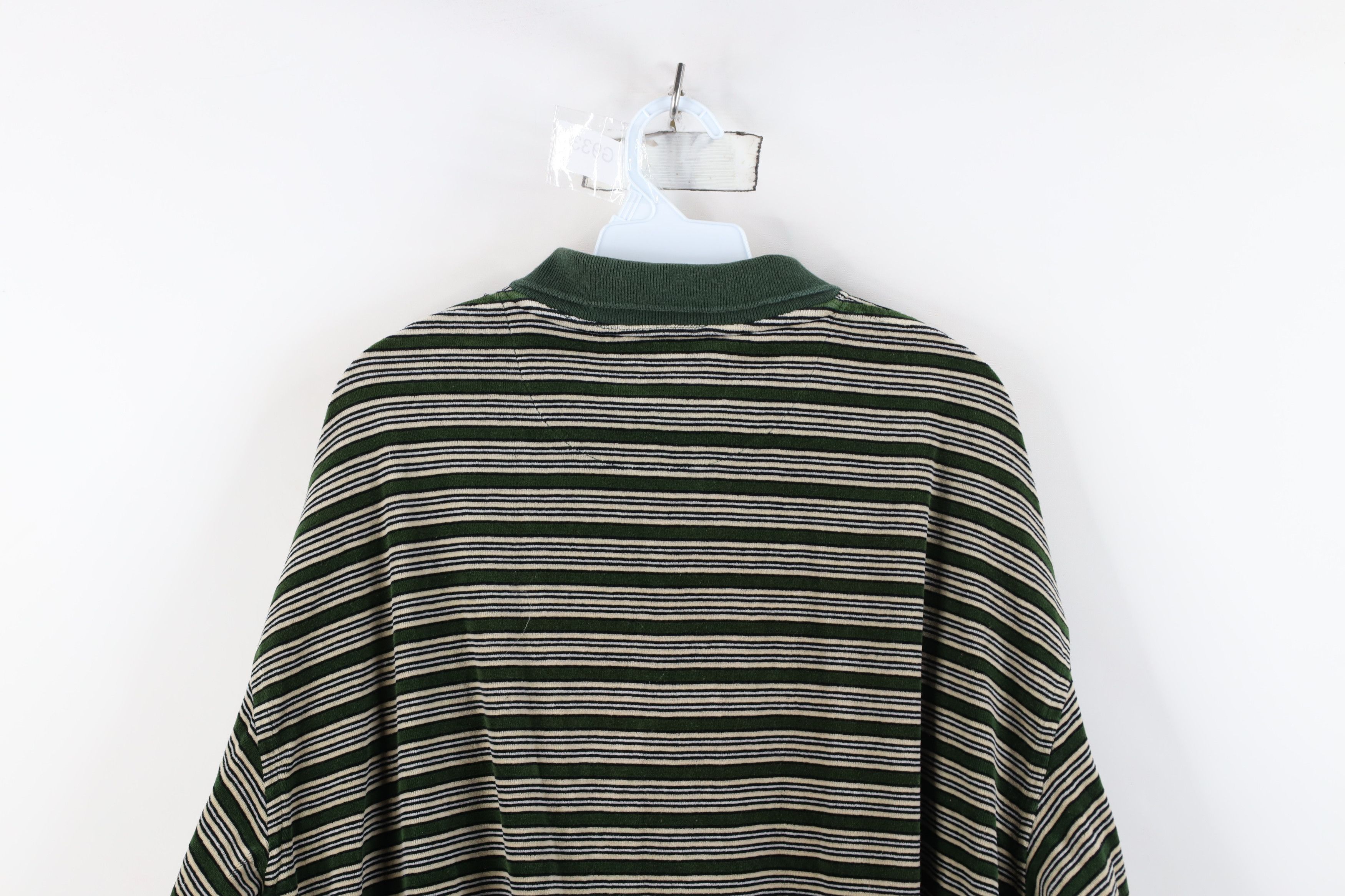 Vintage Vintage 90s Streetwear Velour Long Sleeve Rugby Polo Green Size US XL / EU 56 / 4 - 11 Thumbnail