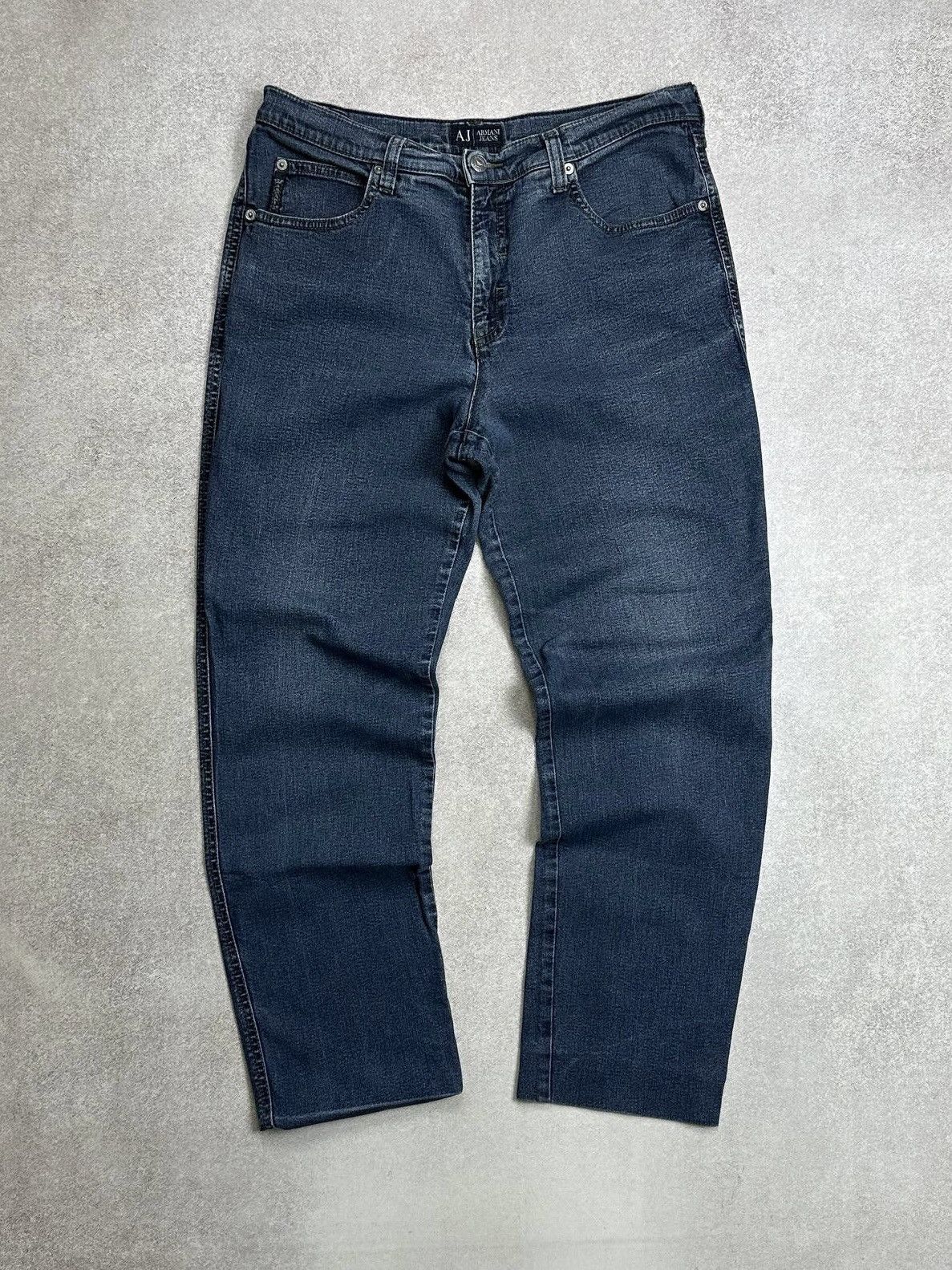 Armani Vintage Armani Metal Logo Baggy Relaxed Jeans Pants 33 Size US 33 - 5 Thumbnail
