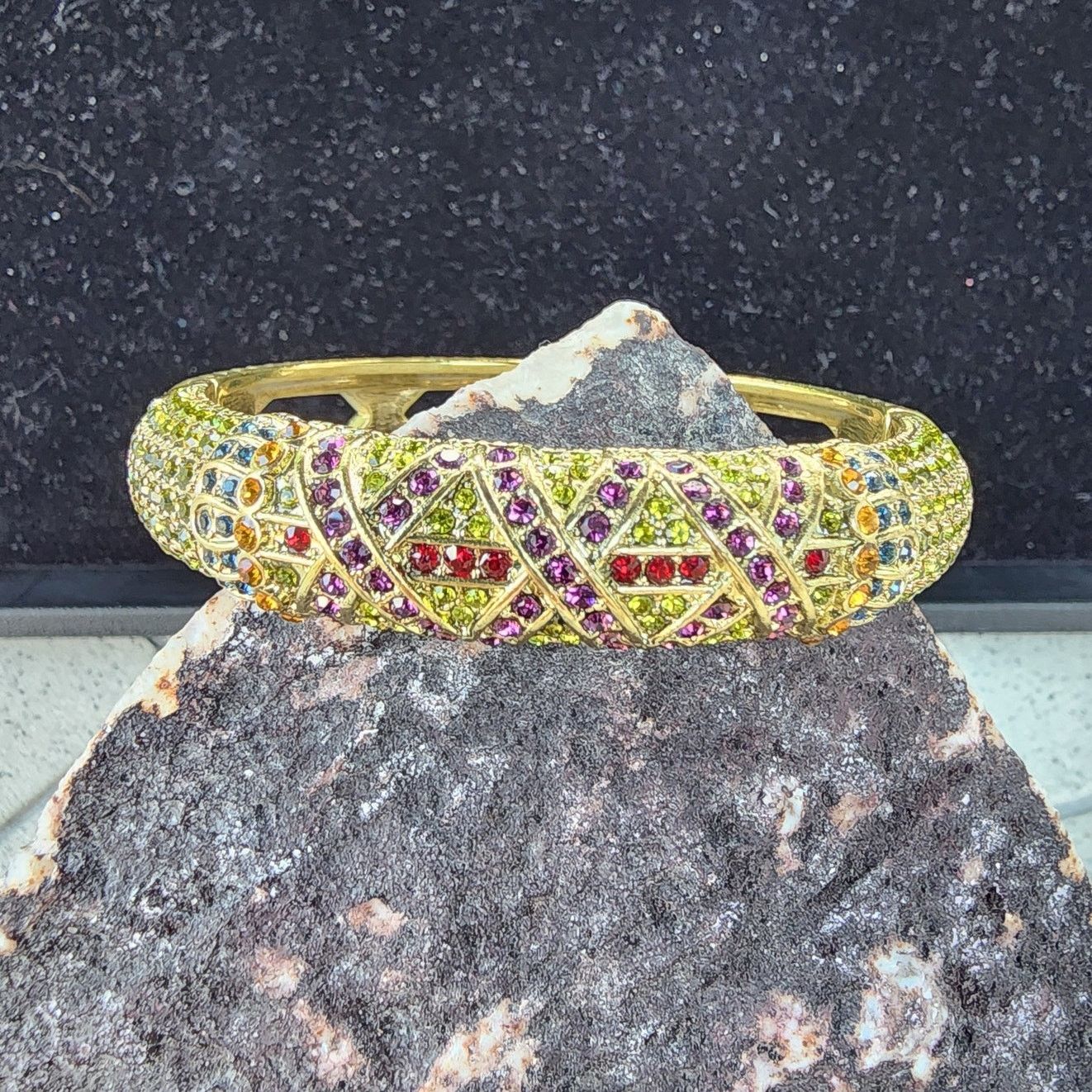 Designer Heidi Daus Triple Play X-Ceptional Crystal Bangle Bracelet Size ONE SIZE - 2 Thumbnail