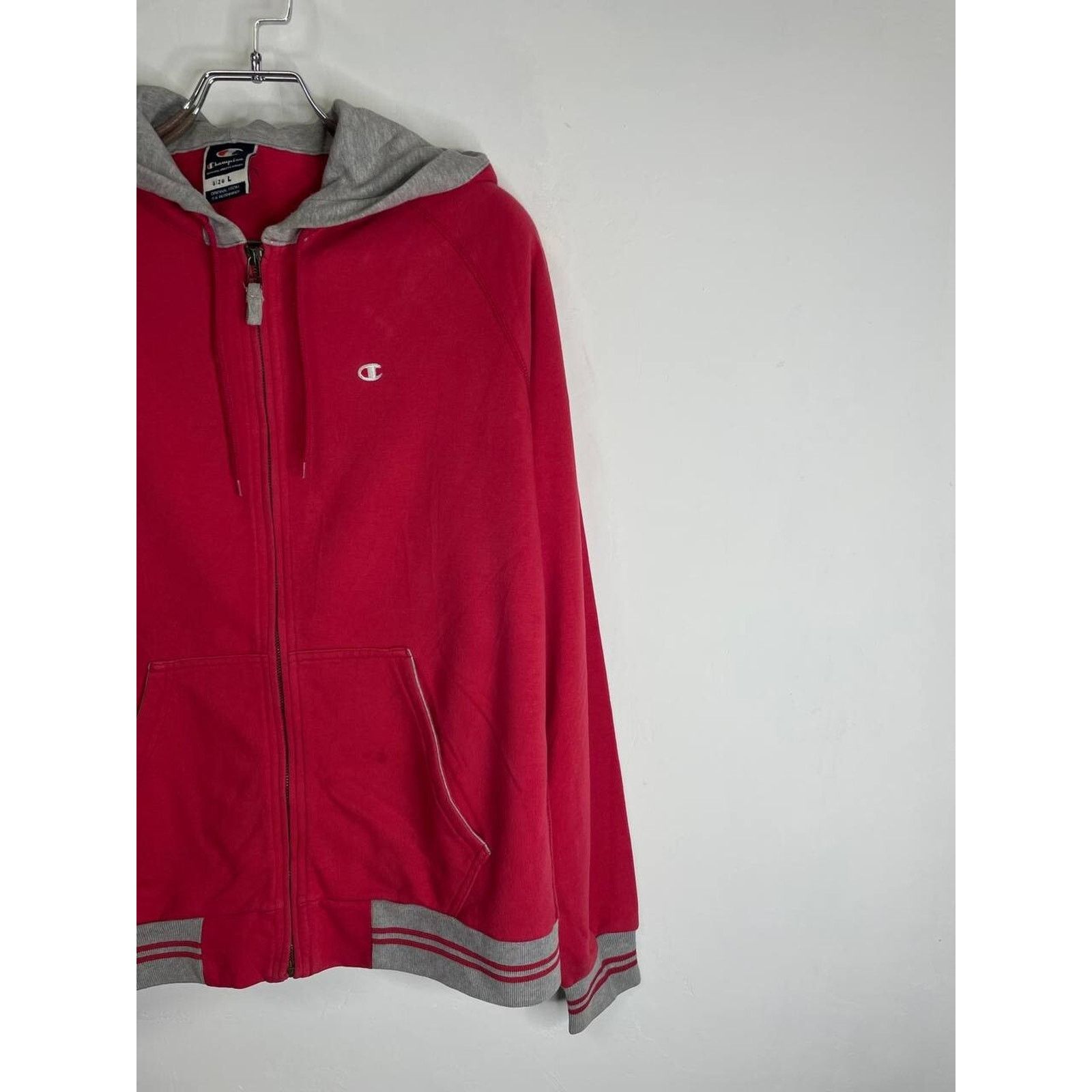 Champion Vintage Champion Red Full Zip Hoodie with Gray Hood M Size US M / EU 48-50 / 2 - 5 Thumbnail