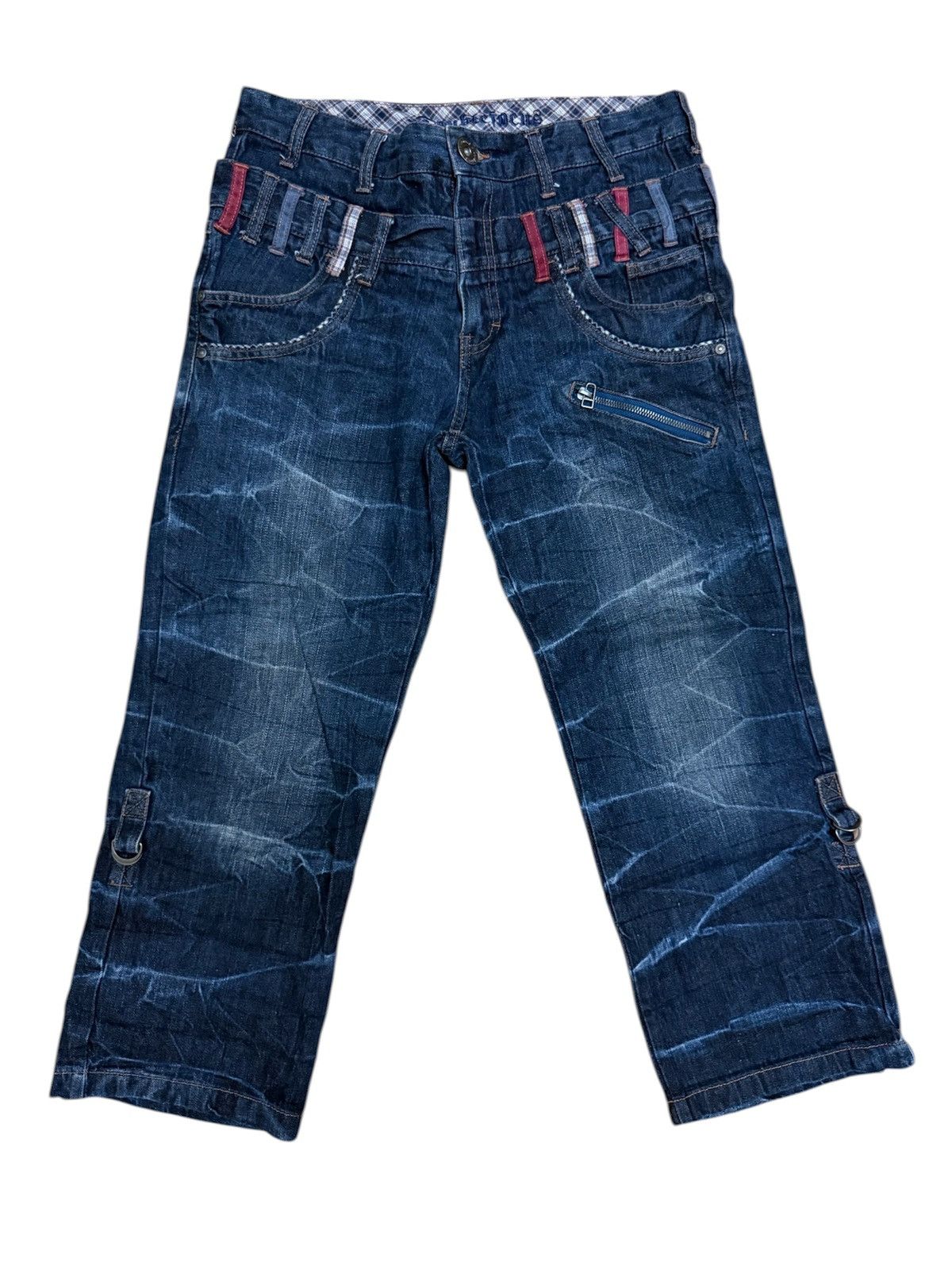 Japanese Brand Double Focus Cropped Pants Double Waist / Streetwear Size US 31 - 1 Thumbnail