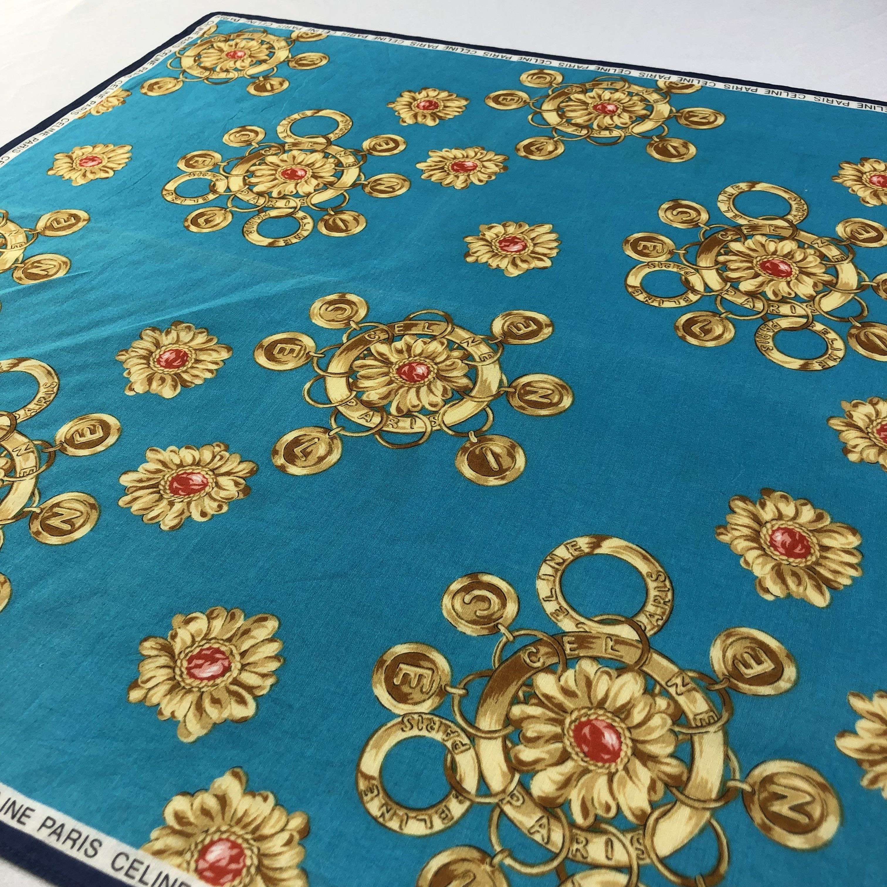 Vintage Celine Luxury Handkerchief Neckerchief Bandana H1506 Size ONE SIZE - 3 Thumbnail