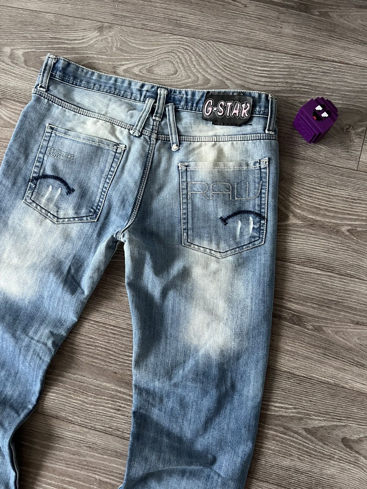 G-Star G Star Vintage Y2k Opium Distressed Denim Embroidered Jeans Size US 33 - 5 Thumbnail