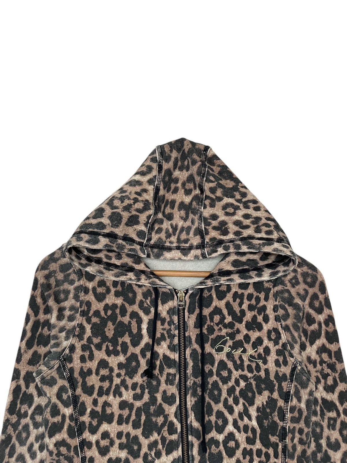 Japanese Brand × MOUSSY × Vintage Vintage Japanese Brand Moussy Leopard Hoodie 1990s Size US M / EU 48-50 / 2 - 7 Thumbnail