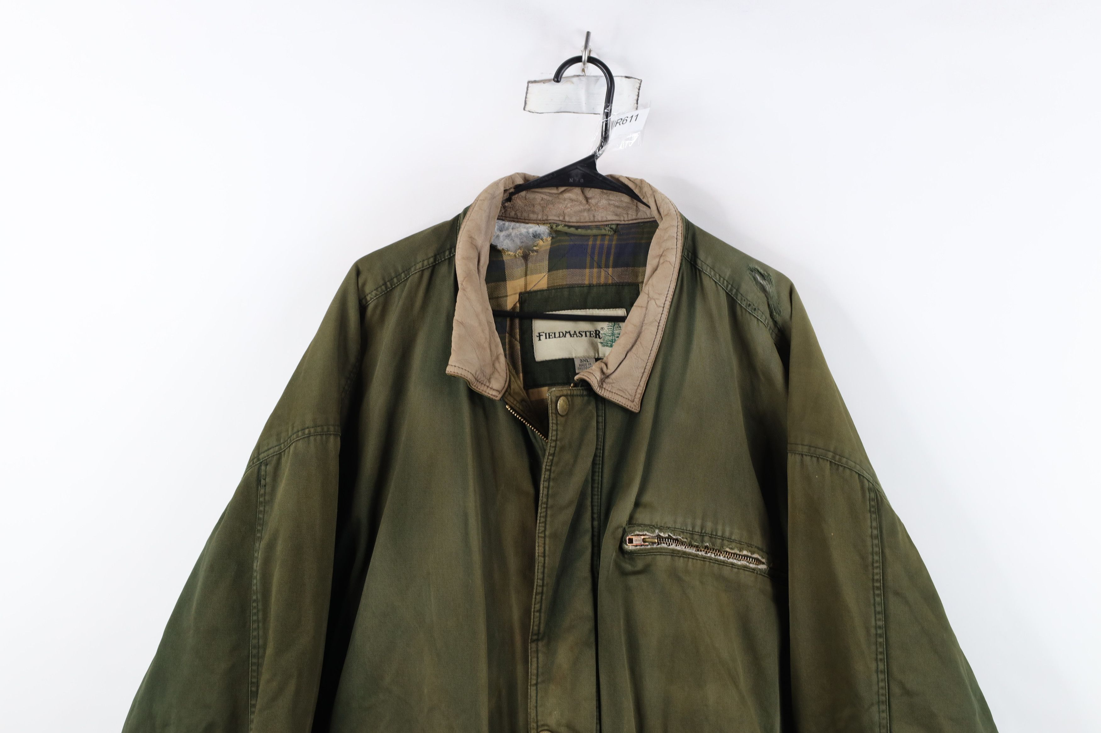 Vintage Vintage 90s Streetwear Flannel Lined Chore Jacket Green Size US XXL / EU 58 / 5 - 2 Thumbnail