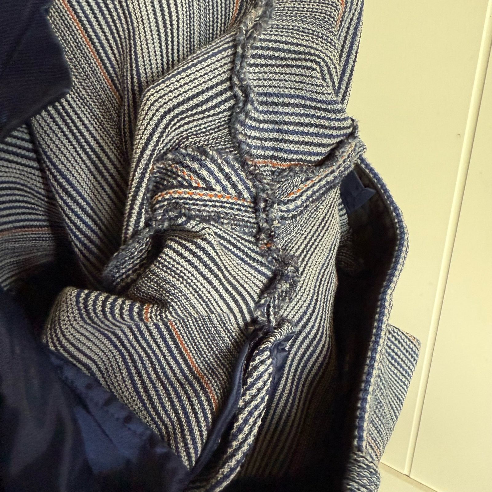 Theory Theory Womens Pants Sz 2 Flared Blue Striped Wool Blend Size 26" / US 2 / IT 38 - 6 Thumbnail