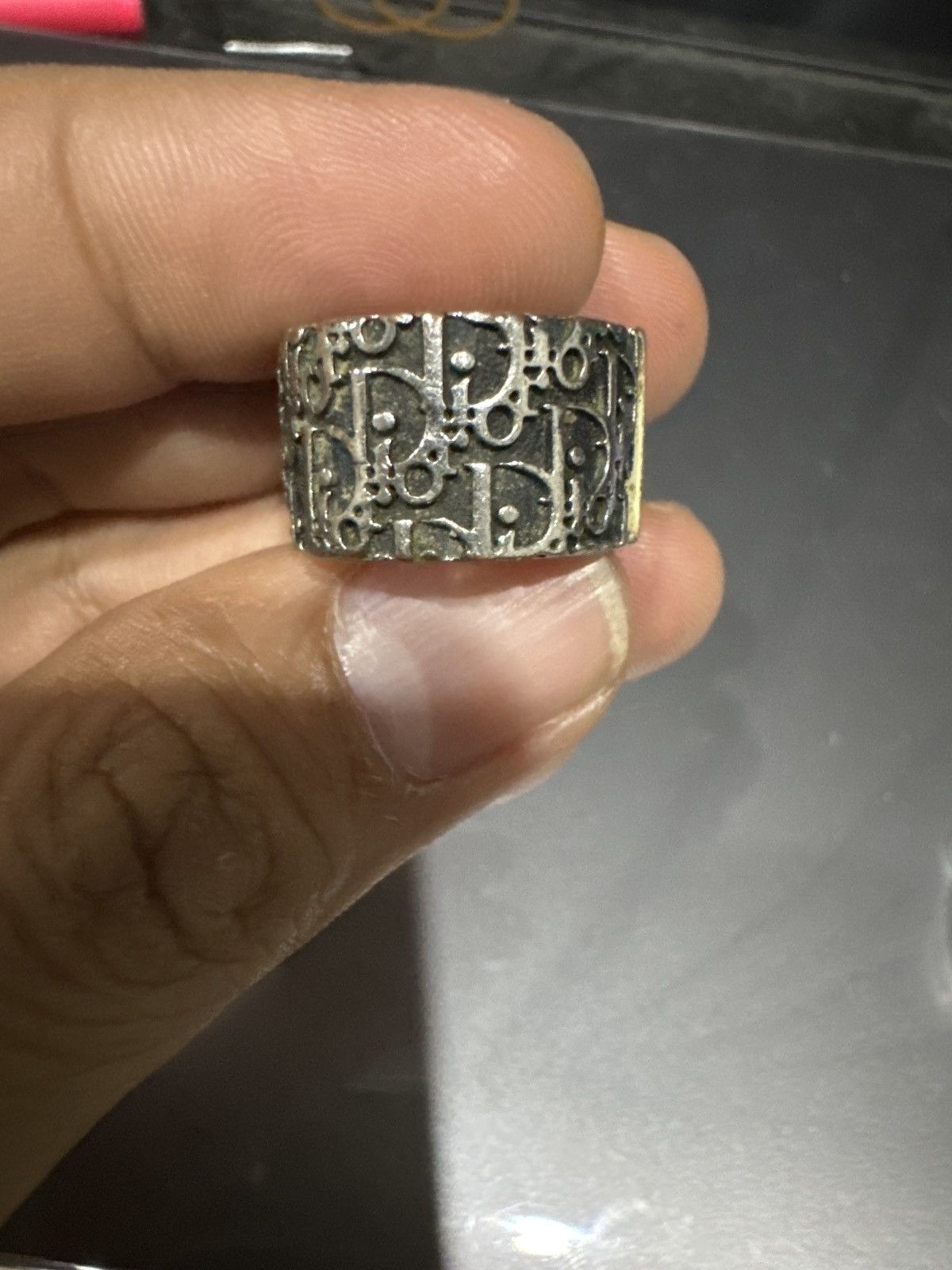 Dior CHRISTIAN DIOR MONOGRAM ENAMEL RING SIZE 6 Size ONE SIZE - 7 Thumbnail