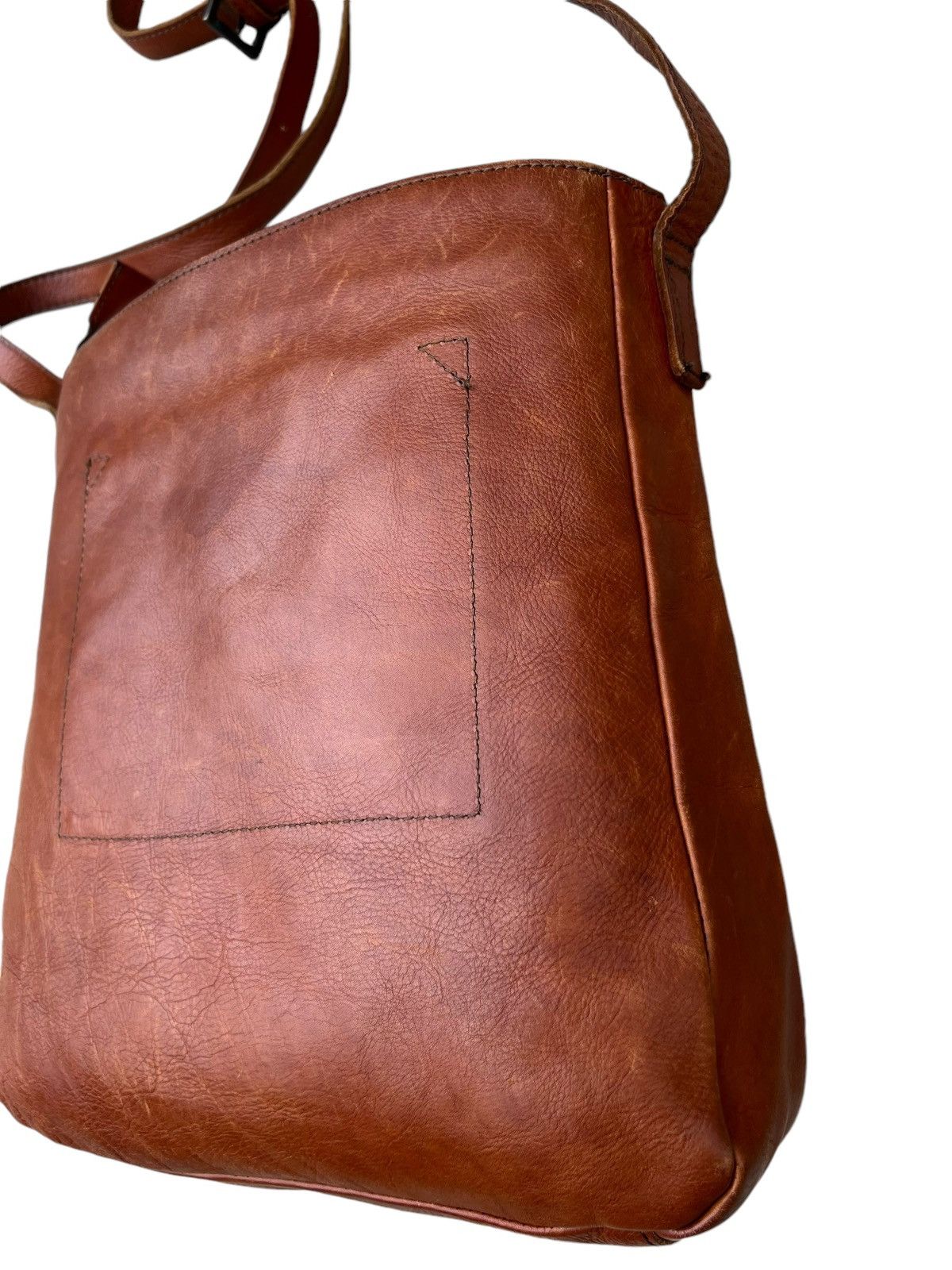 Leather Vintage Turkuabo Japan Faded Patina Leather Sling Bag Size ONE SIZE - 10 Thumbnail