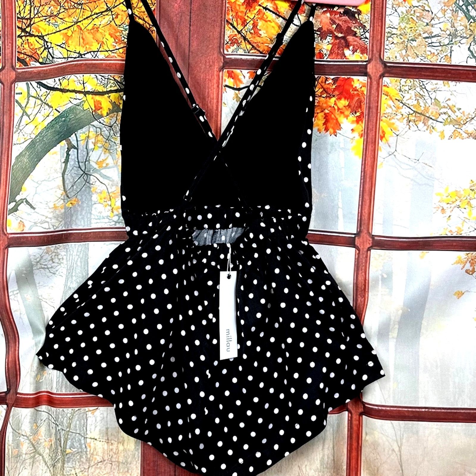 Other Open Back Millau Polka Dot Romper - Black/White - size S Size 27" / US 4 / IT 40 - 8 Thumbnail