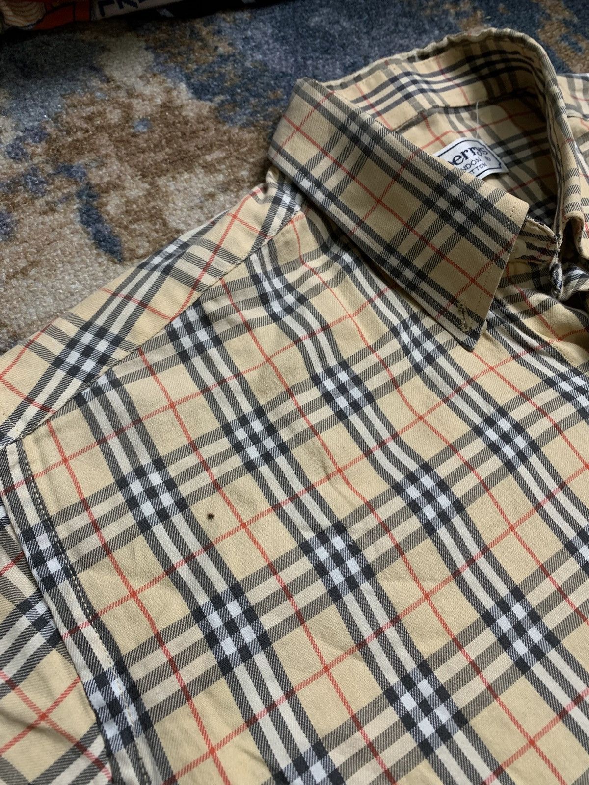 Burberry Vintage Burberrys Nova Check Short Sleeve Shirt Size US XL / EU 56 / 4 - 8 Thumbnail