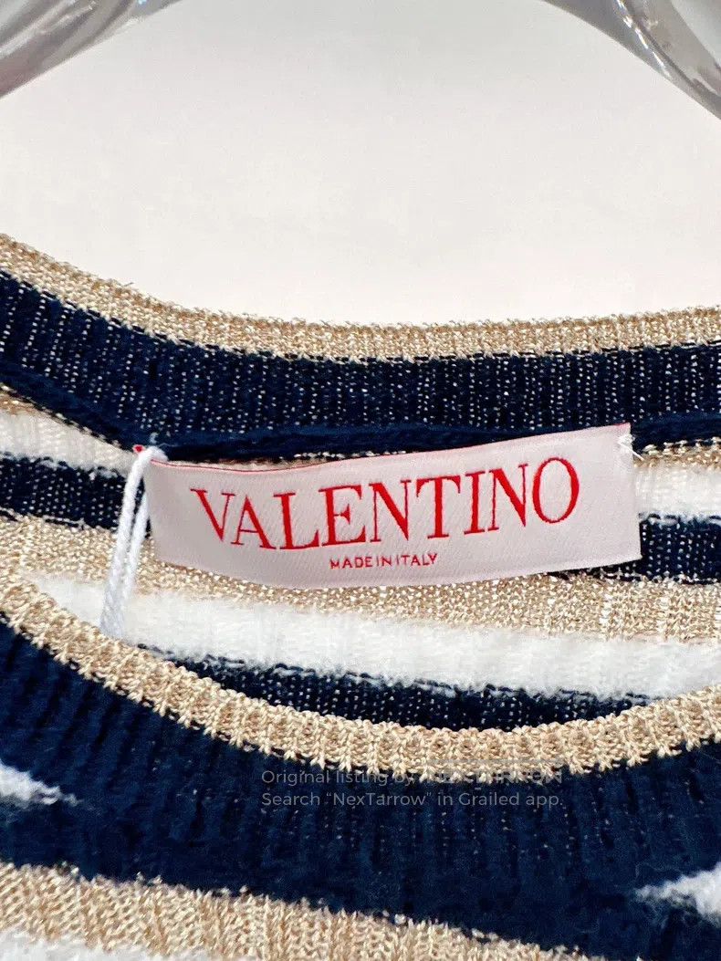 Valentino Valentino Black gold striped knit Size S / US 4 / IT 40 - 3 Thumbnail