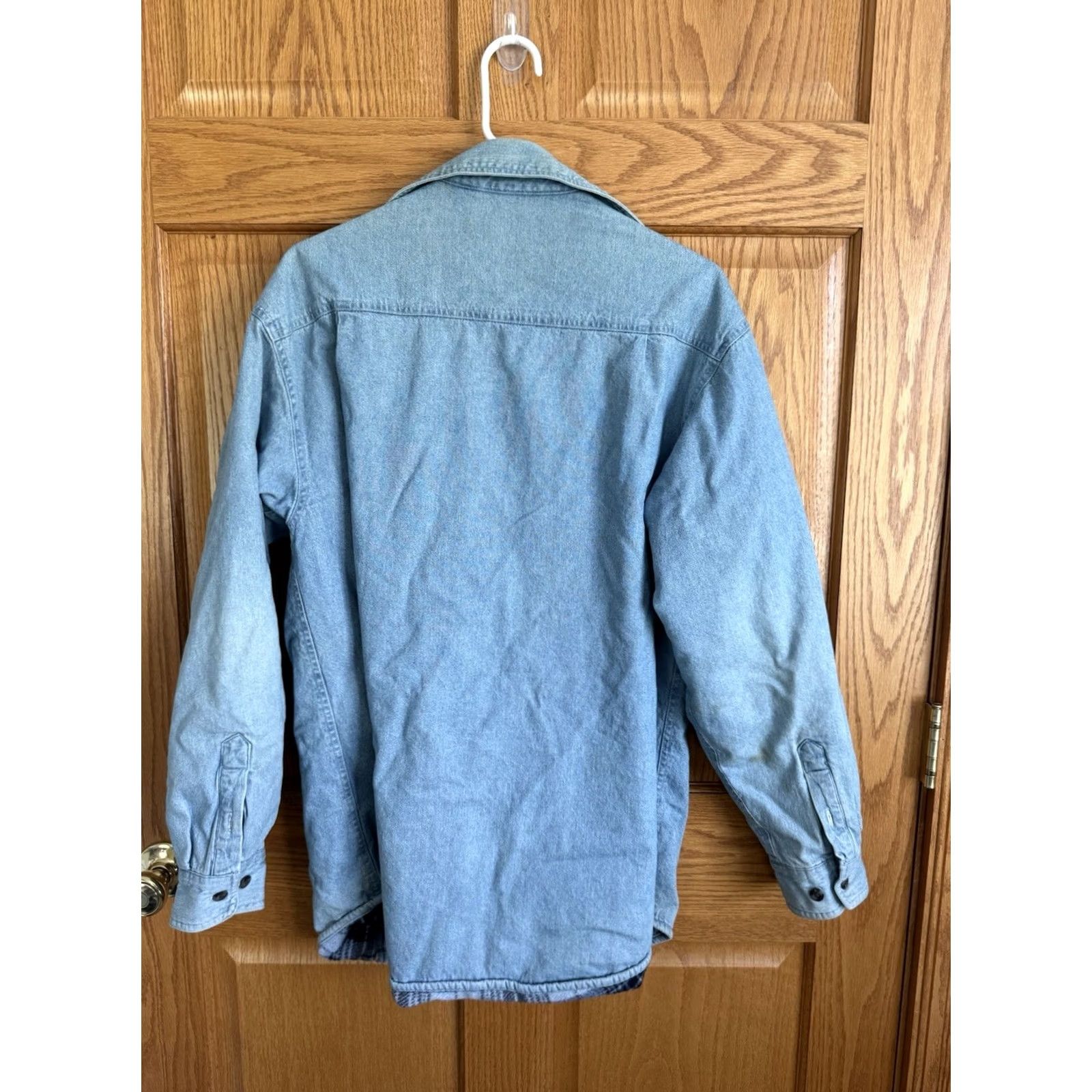 Vintage VINTAGE Stanley Denim Jacket Mens M Flannel Lined Jean Shacket Chore Size US 31 - 2 Thumbnail