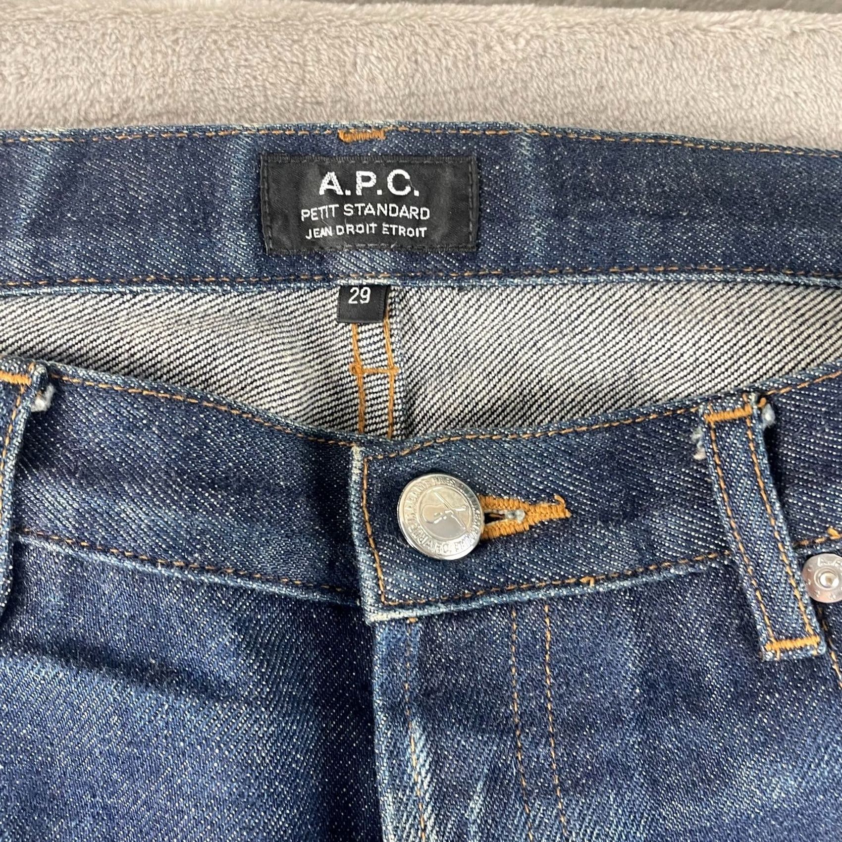 Denime APC Petit Standard Slim Skinny Distressed Selvedge Denim Jeans Mens 29 (30x33) Size US 29 - 2 Thumbnail