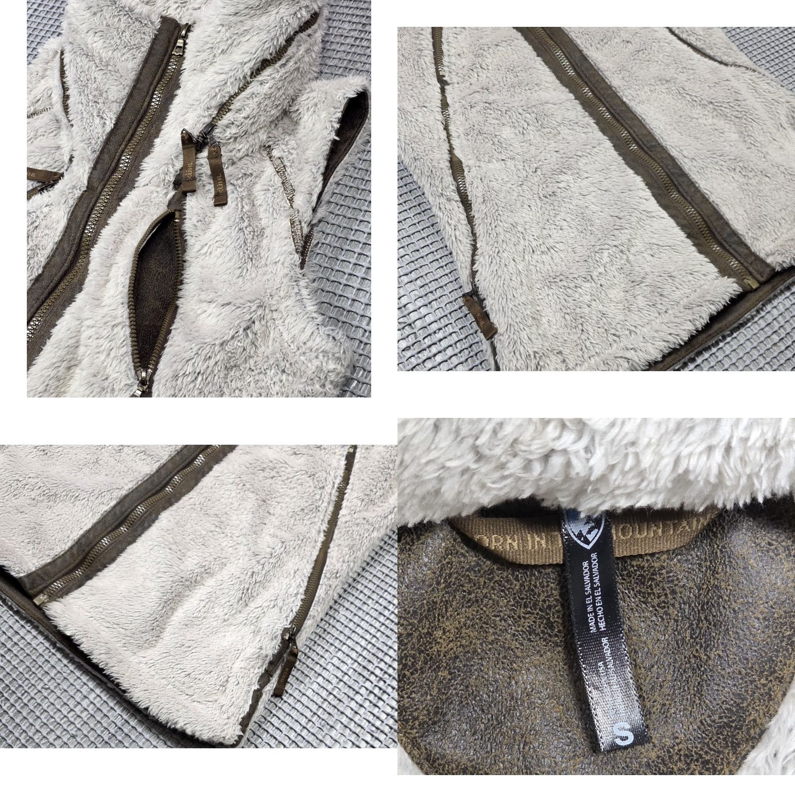 Vintage Kuhl Vest Womens Flight S High Pile Fleece Faux Fur Hooded Full Zip Beige Port Port Size S / US 4 / IT 40 - 9 Thumbnail