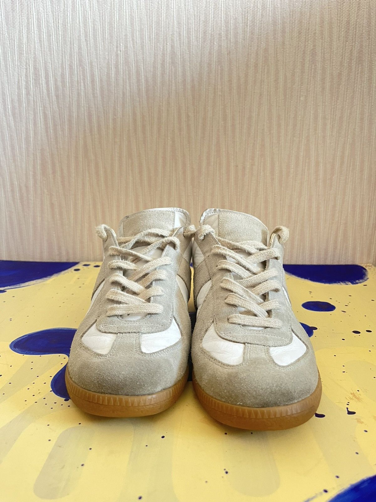 Maison Margiela MAISON MARGIELA replica gats low white/gray leather sneakers Size US 6.5 / EU 39-40 - 2 Thumbnail