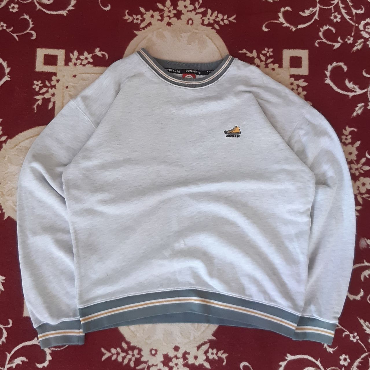 Converse × Vintage 1990s Converse Shoes Logo Sweatshirt Size US L / EU 52-54 / 3 - 1 Thumbnail