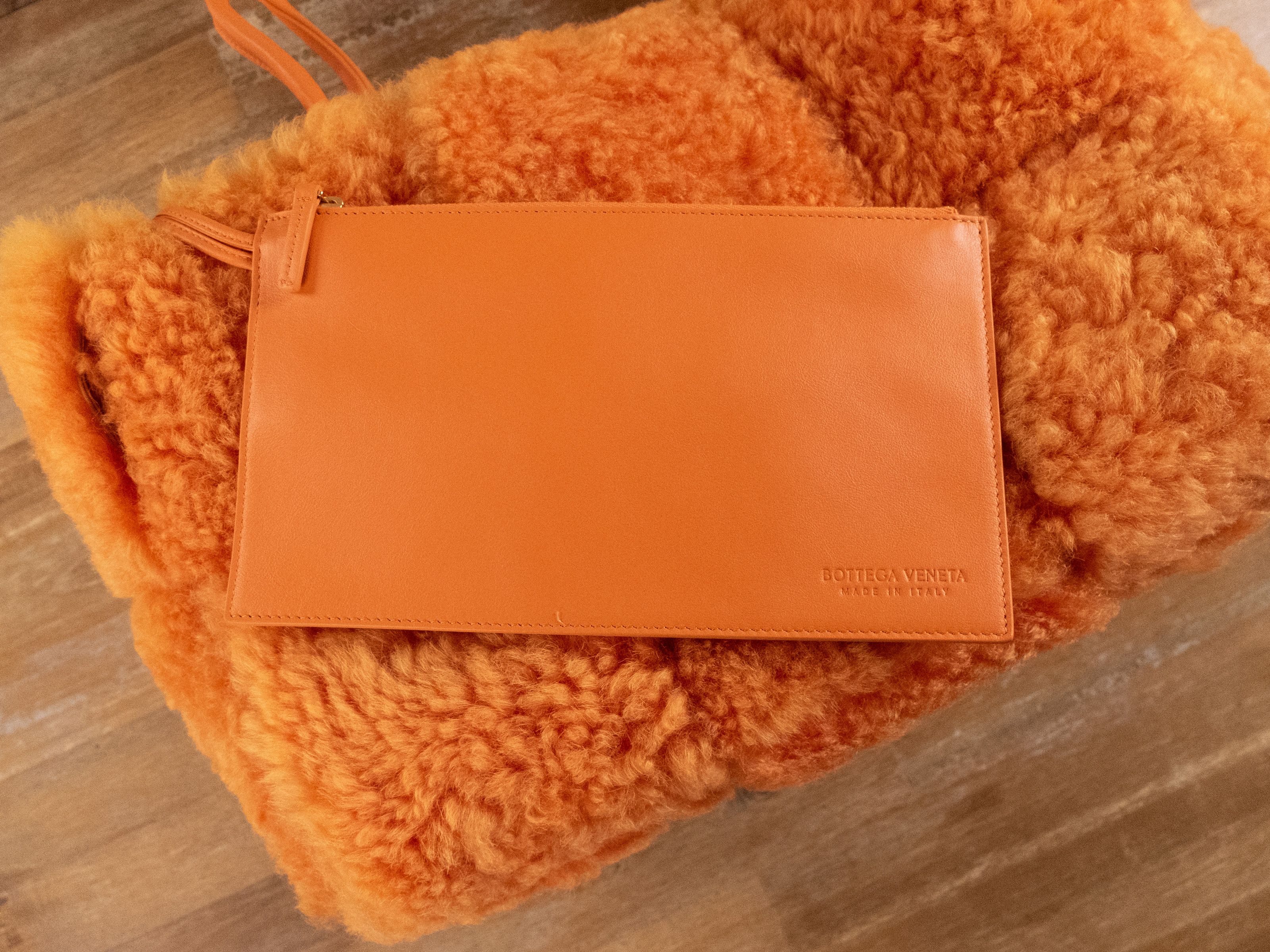 Bottega Veneta BOTTEGA VENETA arco leather trim orange shearling tote bag Size ONE SIZE - 9 Thumbnail
