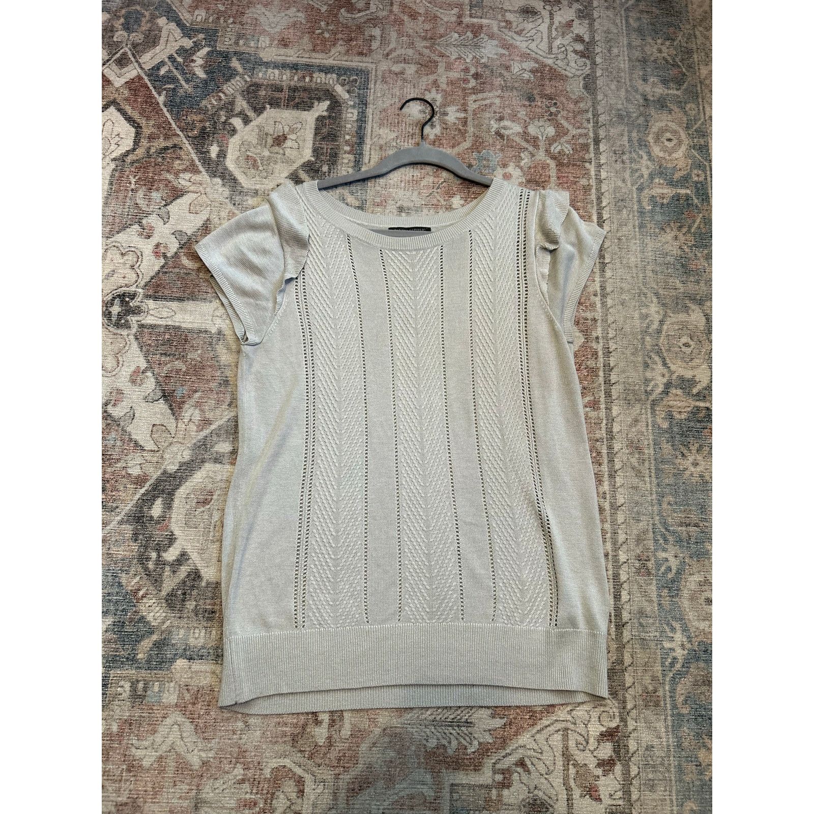 Banana Republic Banana Republic Tan Short Sleeve Crochet Sweater, Sz Medium Size M / US 6-8 / IT 42-44 - 1 Thumbnail
