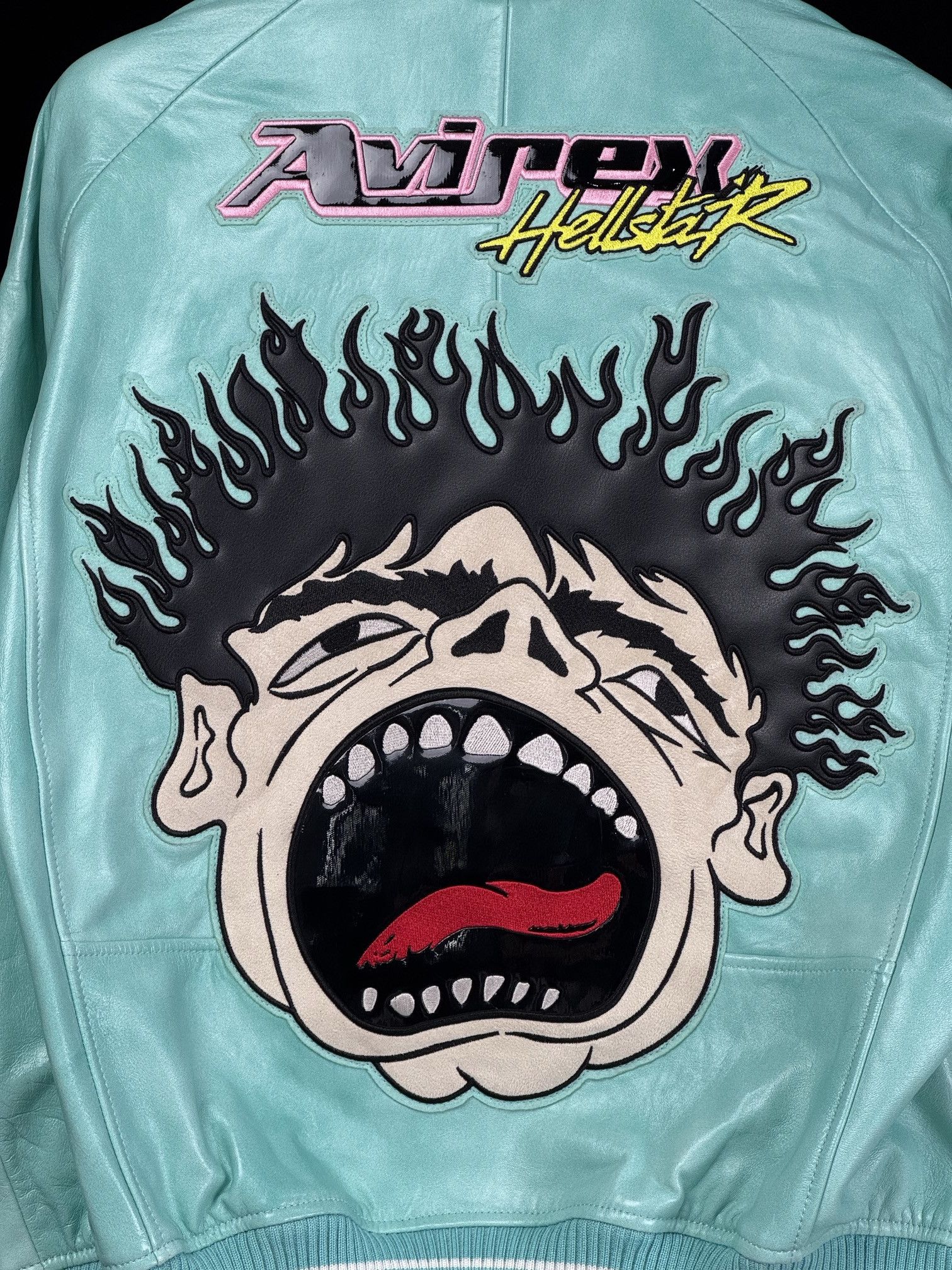 Avirex × HELLSTAR AVIREX X HELLSTAR Leather JACKET TURQUOISE Size US L / EU 52-54 / 3 - 3 Thumbnail