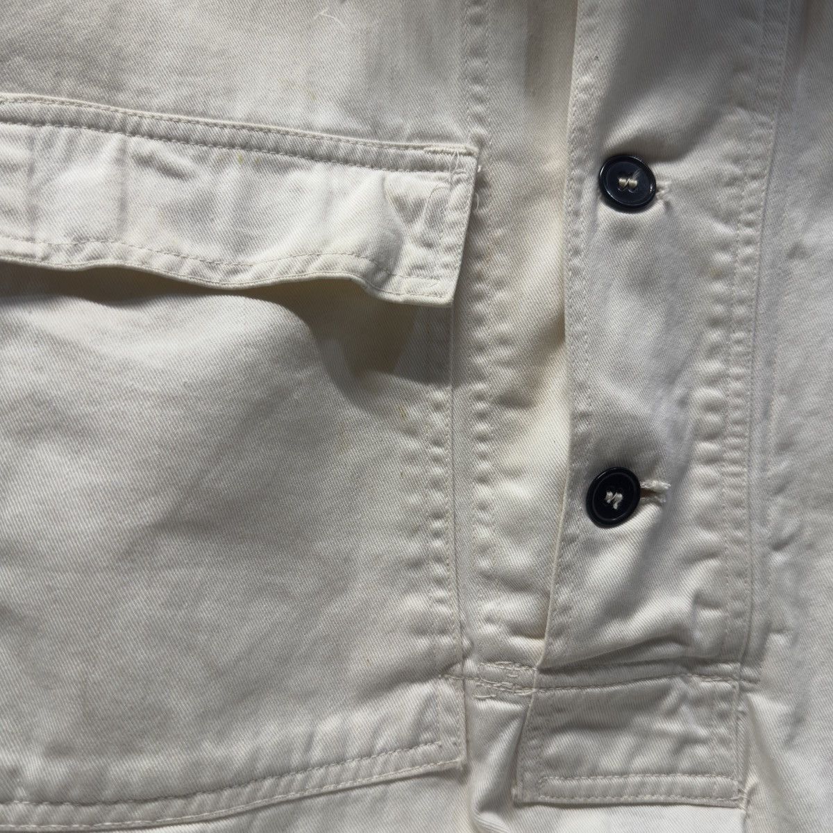 Vintage 40s WW2 US Navy Anti Gas Gunner Smock Jacket First Pattern Size US XL / EU 56 / 4 - 14 Thumbnail