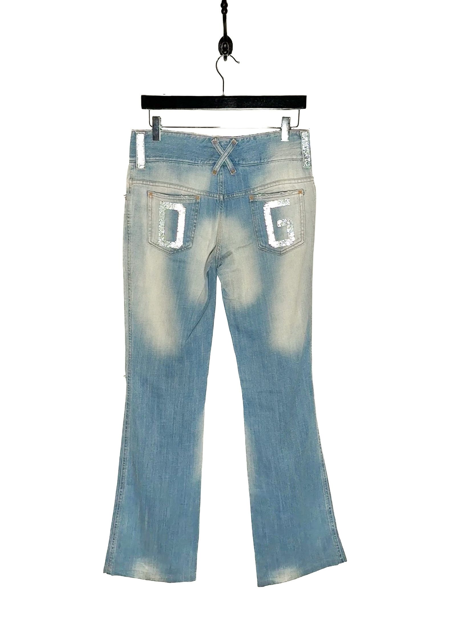 Dolce & Gabbana Dolce & Gabbana Vintage SS03 Rhinestone DG Blue Jeans Size 28" / US 6 / IT 42 - 7 Thumbnail