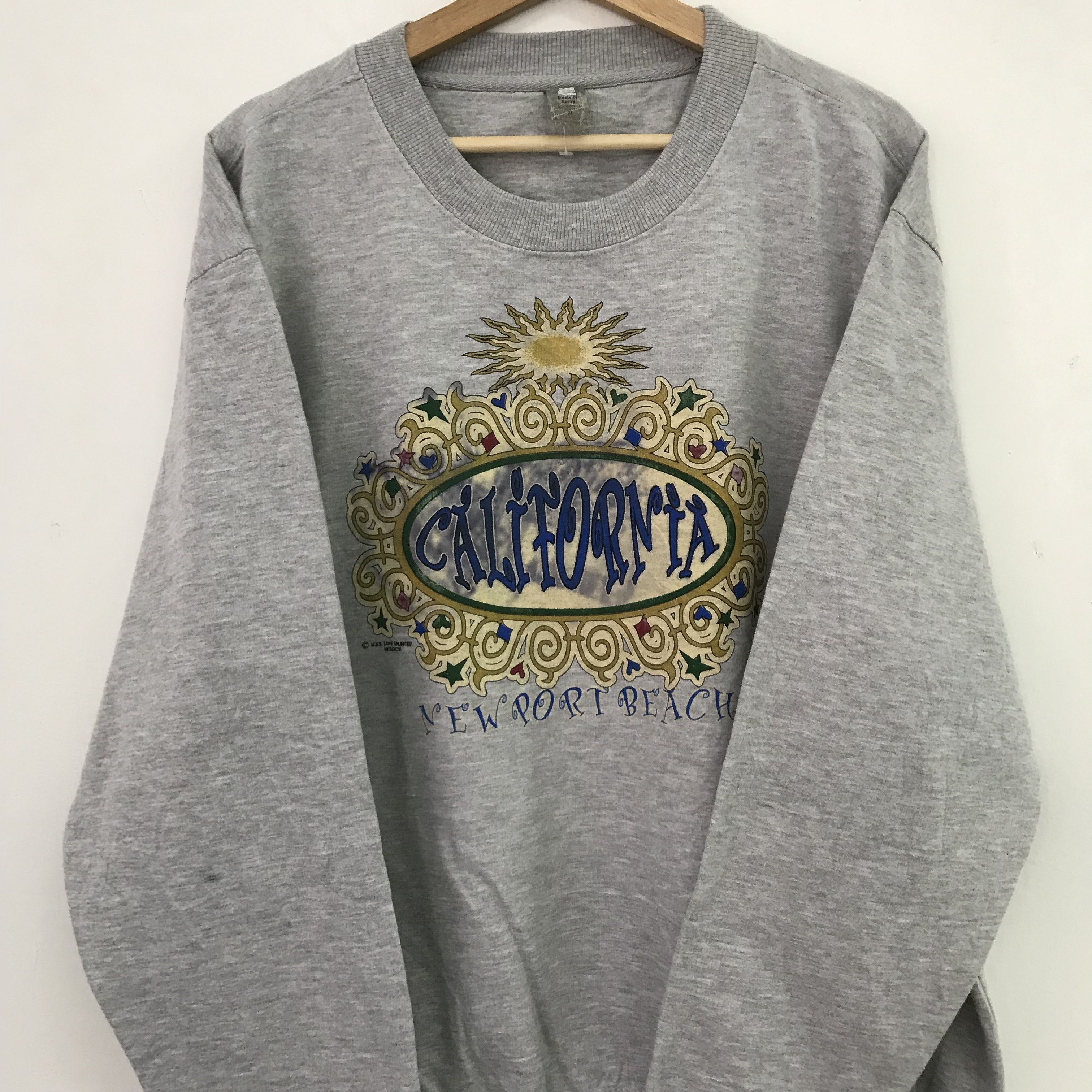 California Republic Vintage Newport Beach Gray Sweatshirt - 458 Size US XL / EU 56 / 4 - 6 Thumbnail