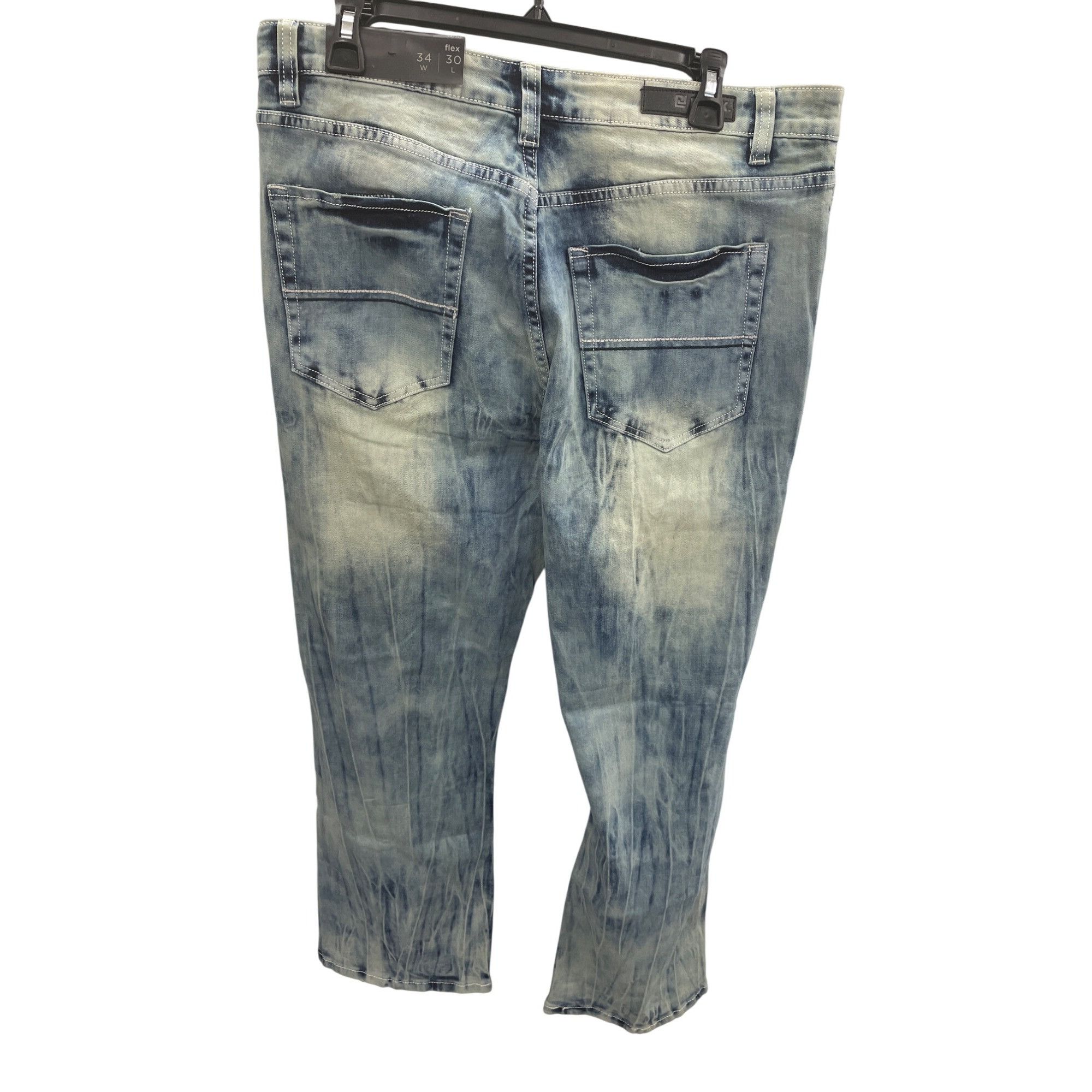 Other Black Premium Mens blue acid distressed Boot Cut Denim Jeans Size US 34 / EU 50 - 16 Thumbnail