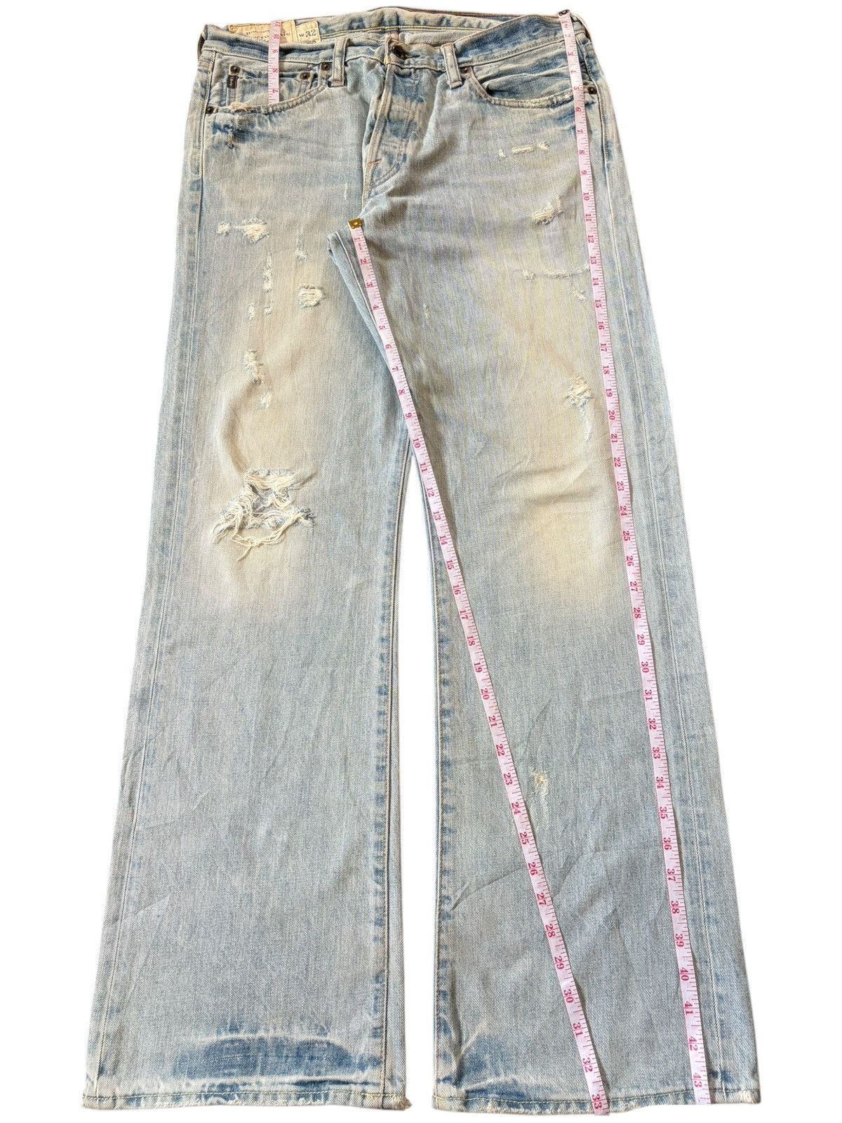 Abercrombie & Fitch Vintage Abercrombie Faded Wash Distressed Flare Jeans Size US 35 - 7 Thumbnail