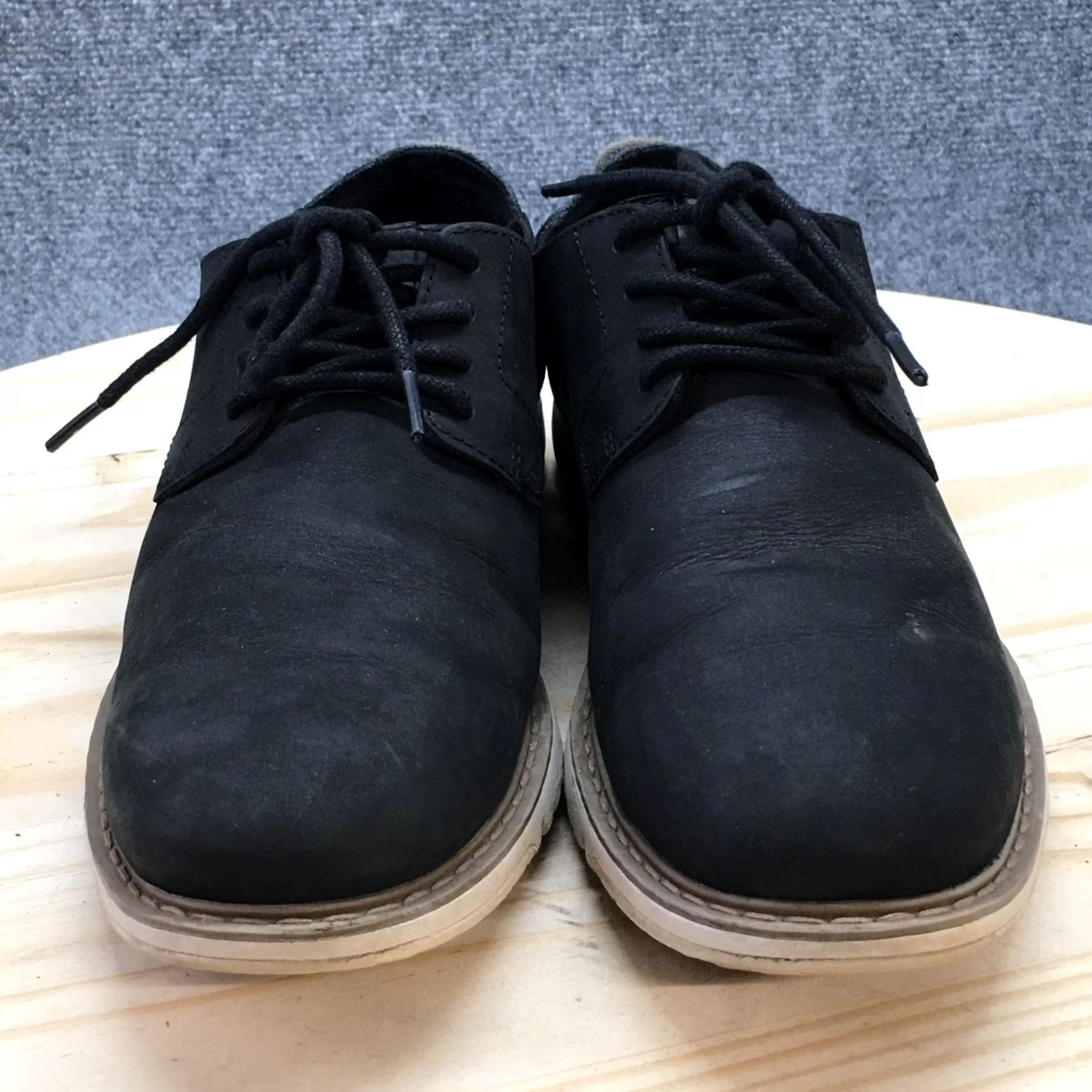 Toms TOMS Mens Dress Oxford Leather Lace Up 8.5 Navi Black Leather Shoes Womens? Size US M / EU 48-50 / 2 - 6 Thumbnail
