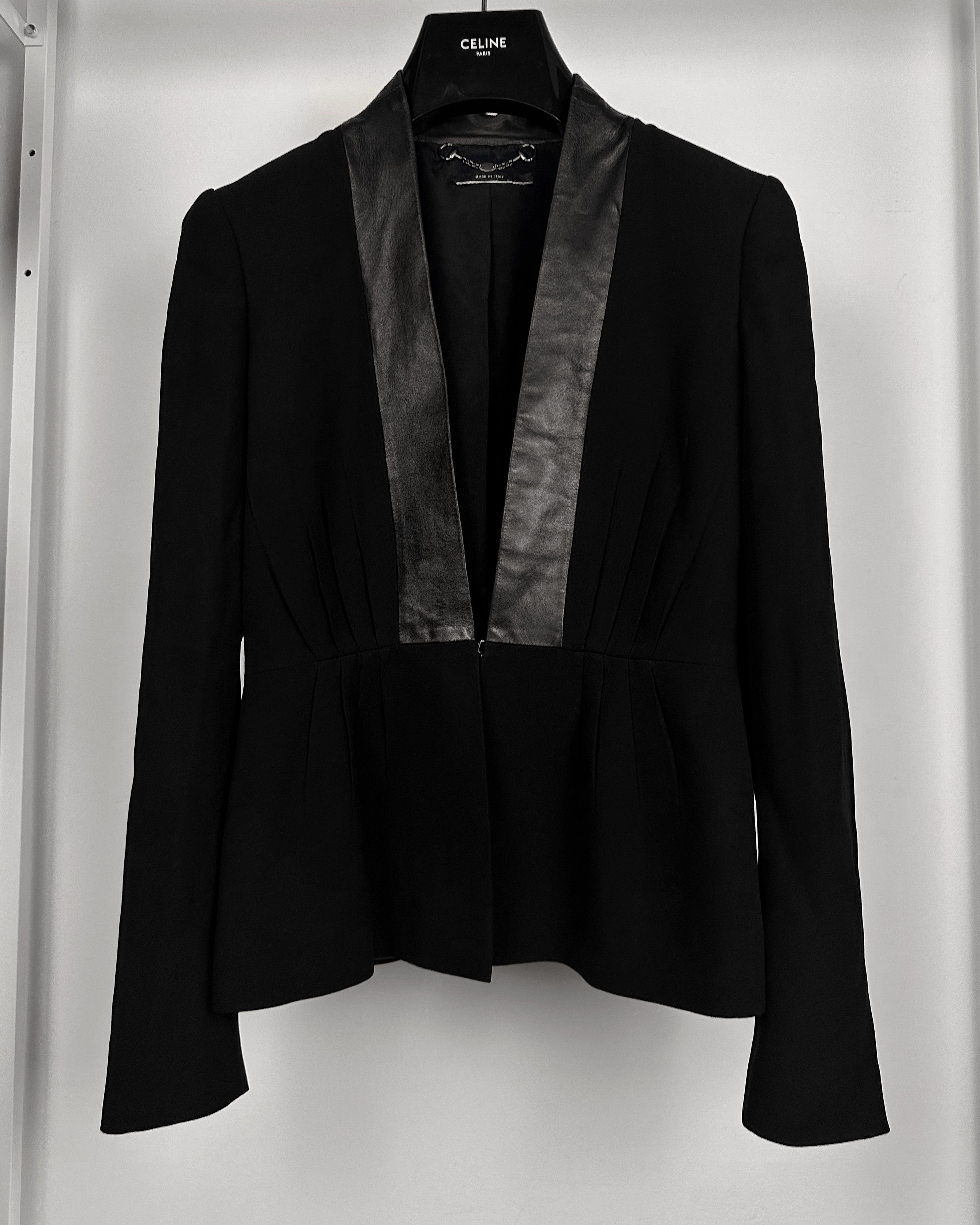Gucci Gucci Blazer With Leather Collar Size US XS / EU 42 / 0 - 3 Thumbnail