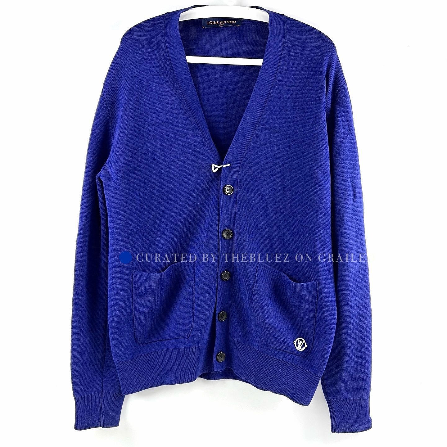 Louis Vuitton Stylish Blue Knit Cardigan in Size S Size US S / EU 44-46 / 1 - 1 Thumbnail