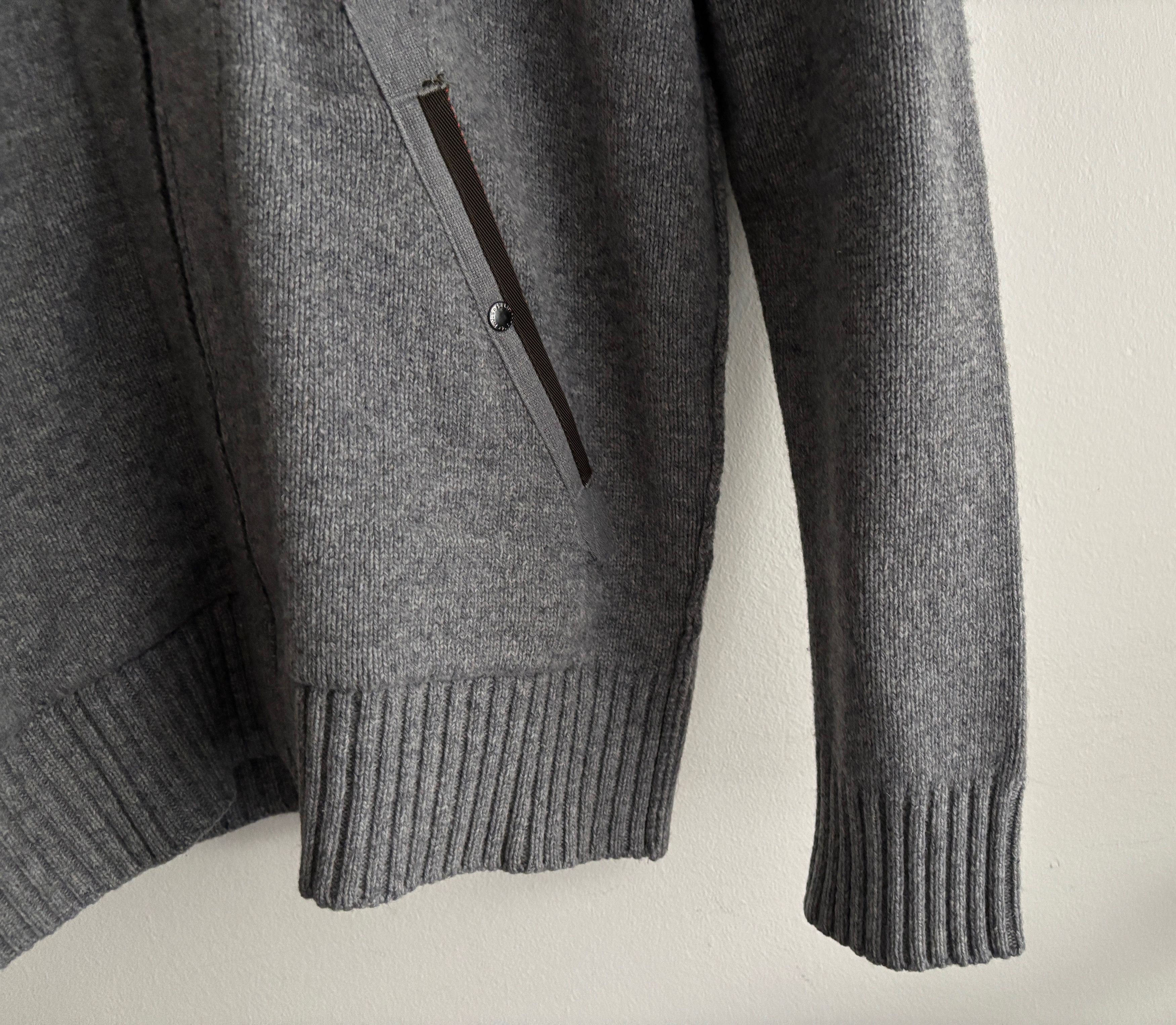 Parajumpers $875 Grey Knit Wool Zip Hood Cardigan Sweater Raglan Sleeve Size US L / EU 52-54 / 3 - 7 Thumbnail