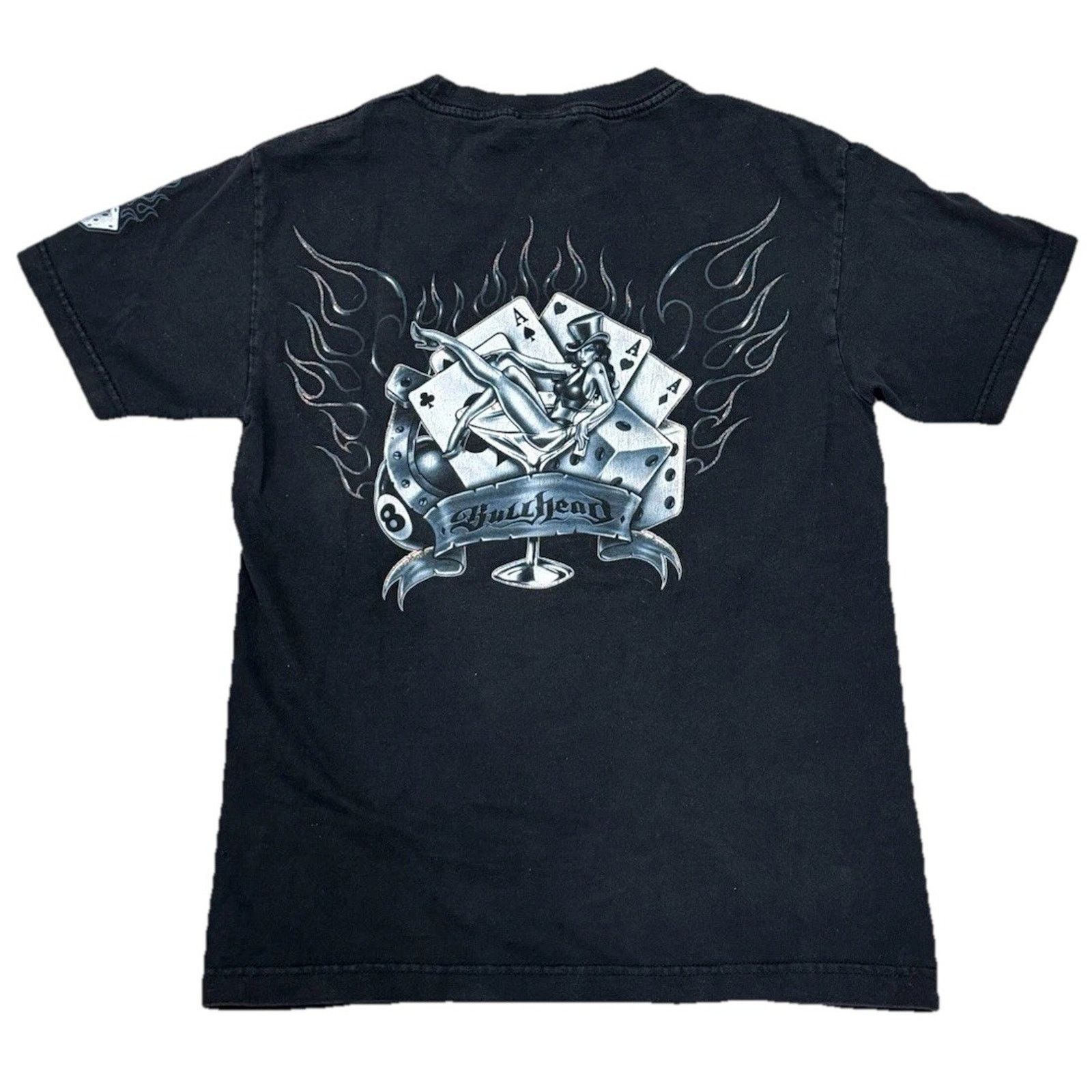 Vintage Vintage Bullhead Cards Sick Graphic Y2K Dice Flames Tee Size US S / EU 44-46 / 1 - 1 Thumbnail