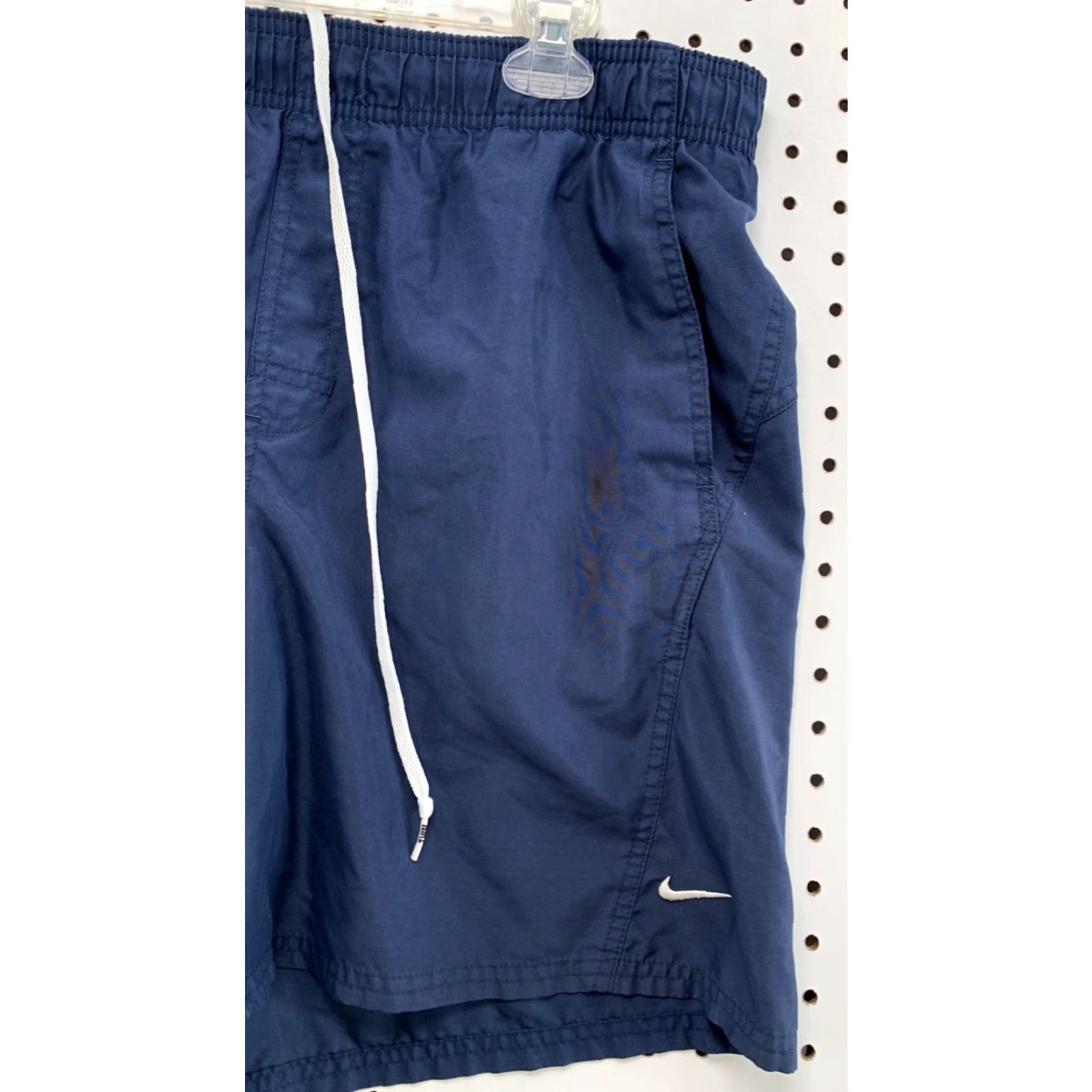 Nike Vintage Nike Shorts Navy Blue White Emrborider Spell Out Swoosh Mens 2XL 37x7 Size US 39 - 2 Thumbnail