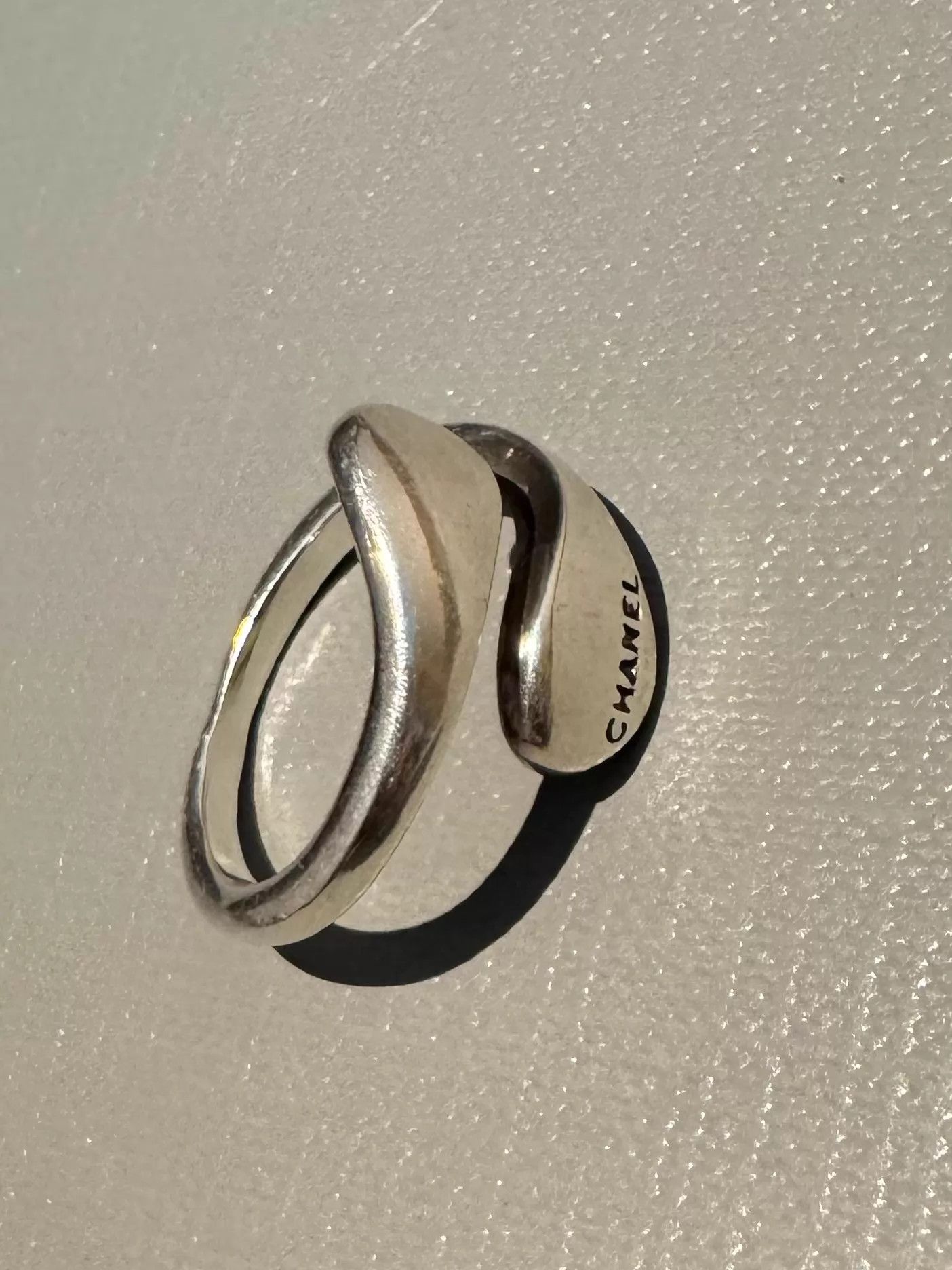 Chanel Chanel 925 Silver Open Ring Drop Spiral Design Size ONE SIZE - 2 Thumbnail