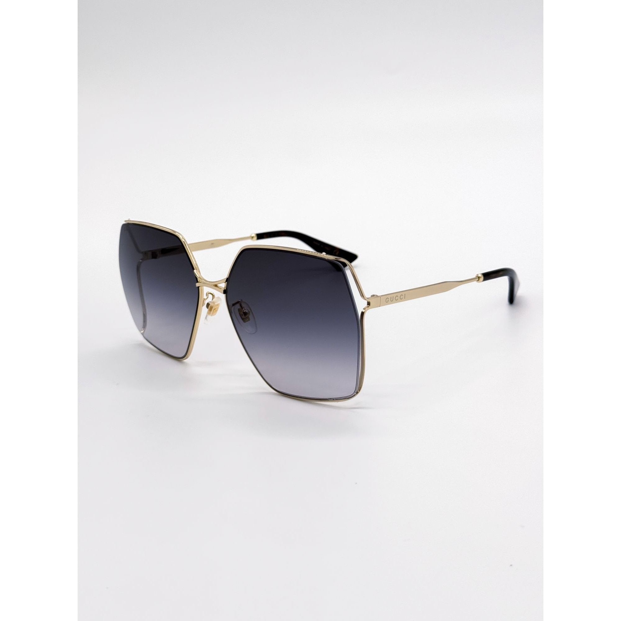 Gucci NEW GUCCI SUNGLASSES GG0817S 001 GOLD/GRAY SQUARE WOMEN Size ONE SIZE - 6 Thumbnail