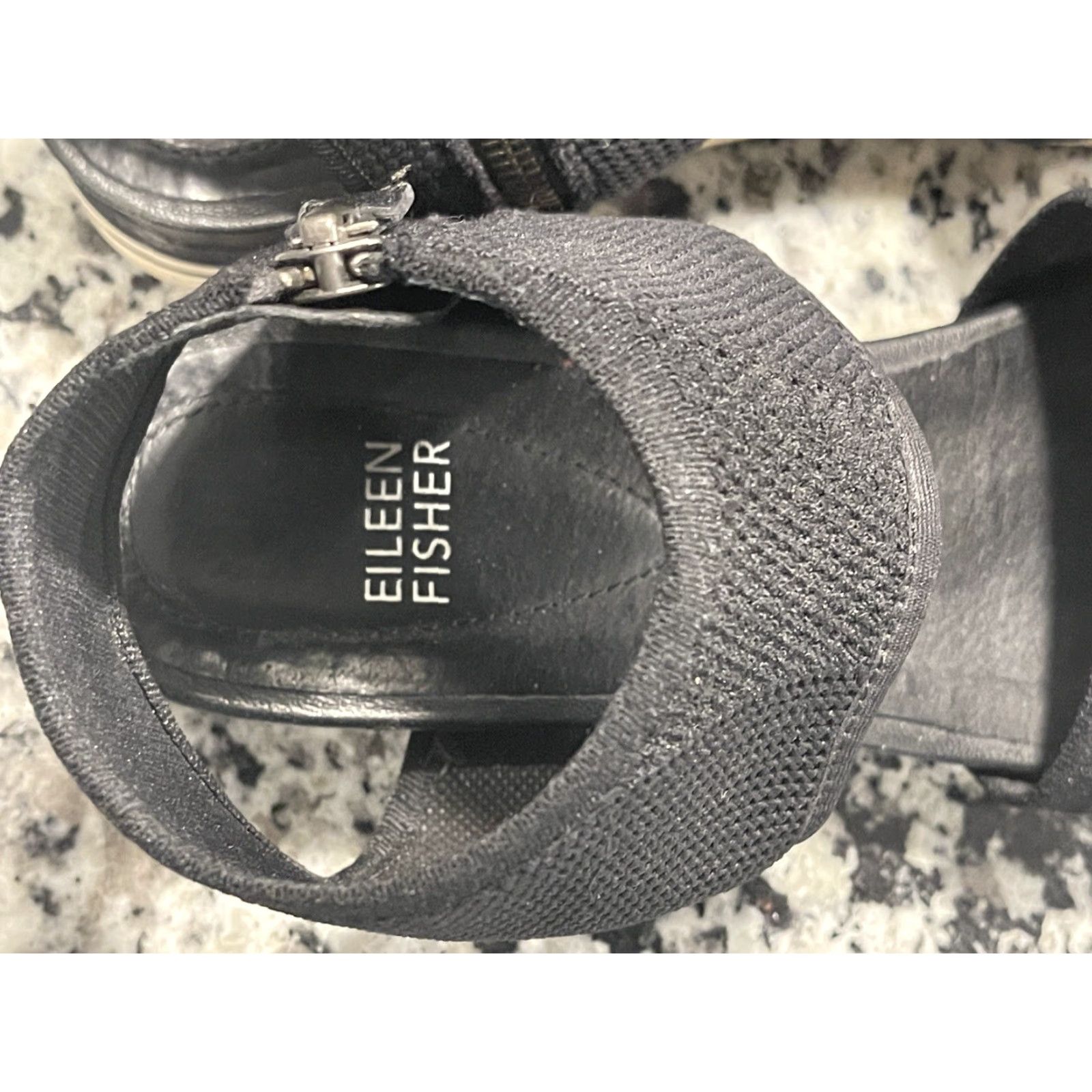 Eileen Fisher Eileen Fisher SPORT3-NU Black Size 8 Women Sandal Sport 3 Leather Wedge Zip Ankle Strap Criss-Cross Sandal Shoes Shoes Women Size US 8 / IT 38 - 6 Thumbnail