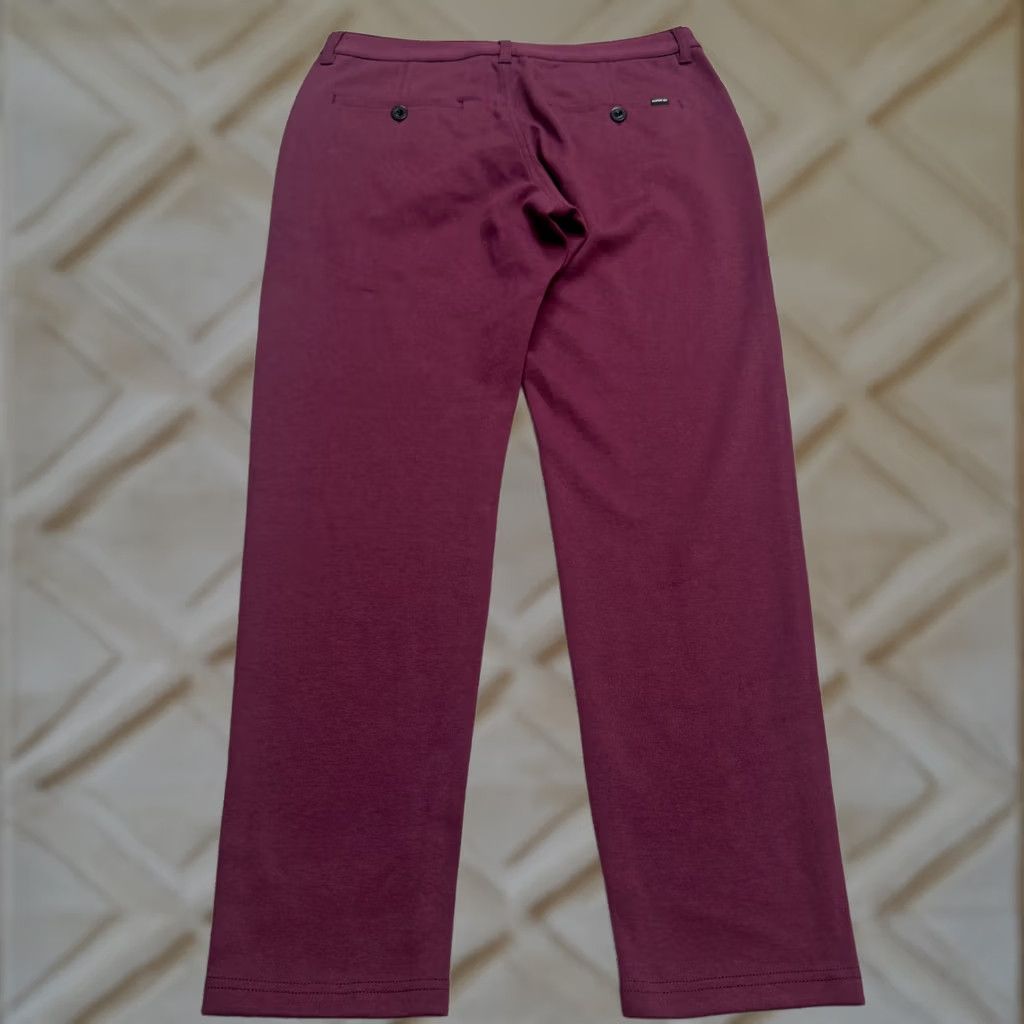 Vintage Dapper Boi Slim Fit Chino Pants Mens 38 Burgundy Red Cotton Stretch 5-Pocket Flat Front Straight Leg Casual Workwear 60s None Size US 38 / EU 54 - 1 Thumbnail