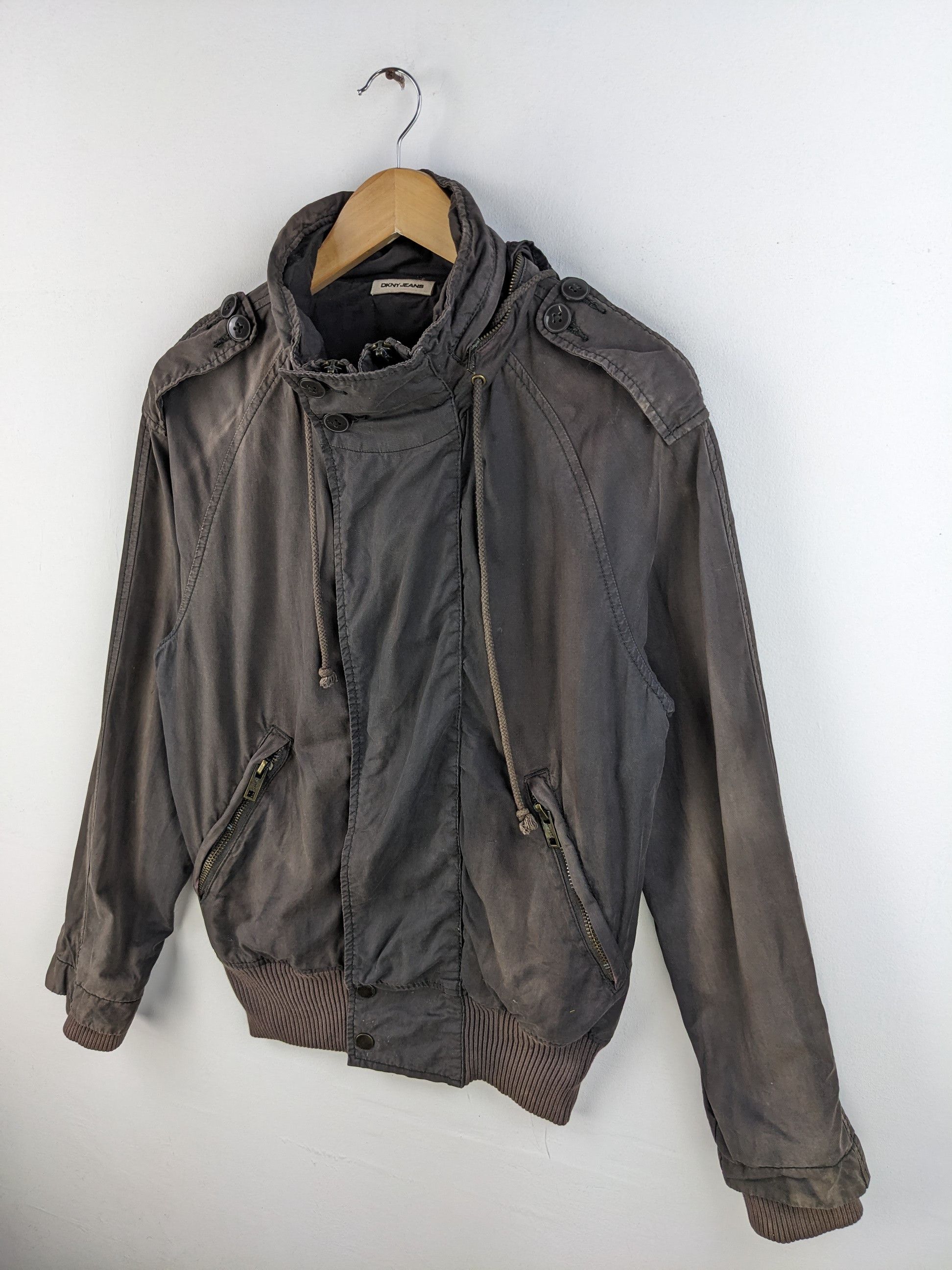 DKNY × Vintage Vintage DKNY Jacket Hoodie Military Style Size US M / EU 48-50 / 2 - 2 Thumbnail