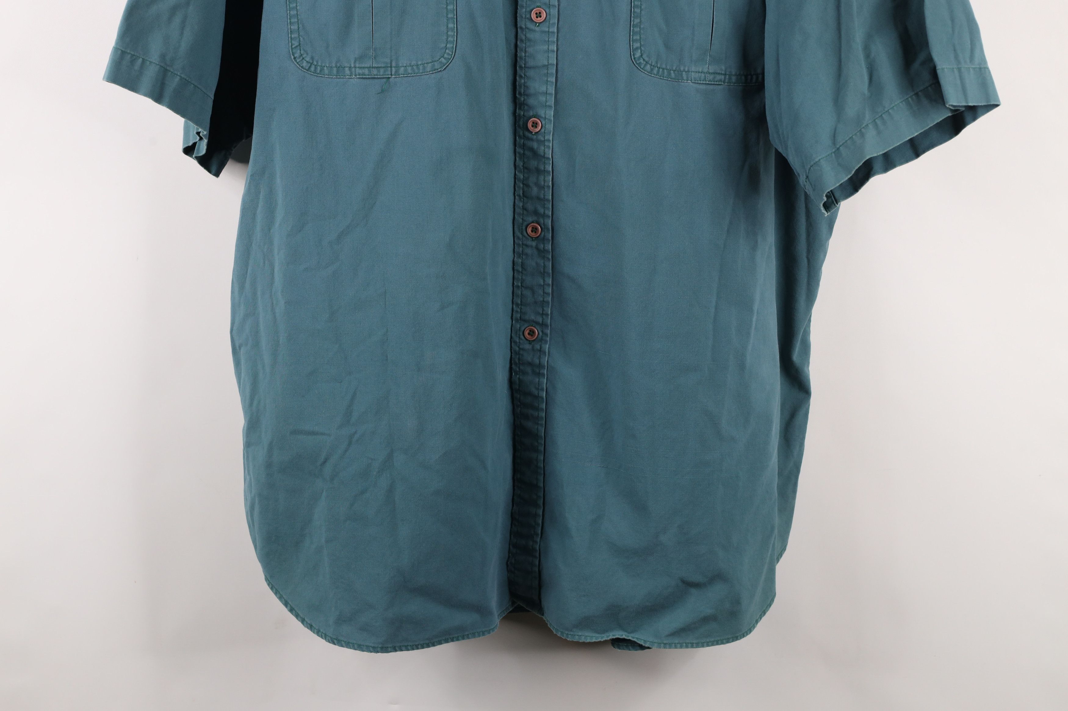 Cabelas × Vintage Vintage 90s Cabelas Bush Short Sleeve Button Shirt Green Size US XL / EU 56 / 4 - 3 Thumbnail