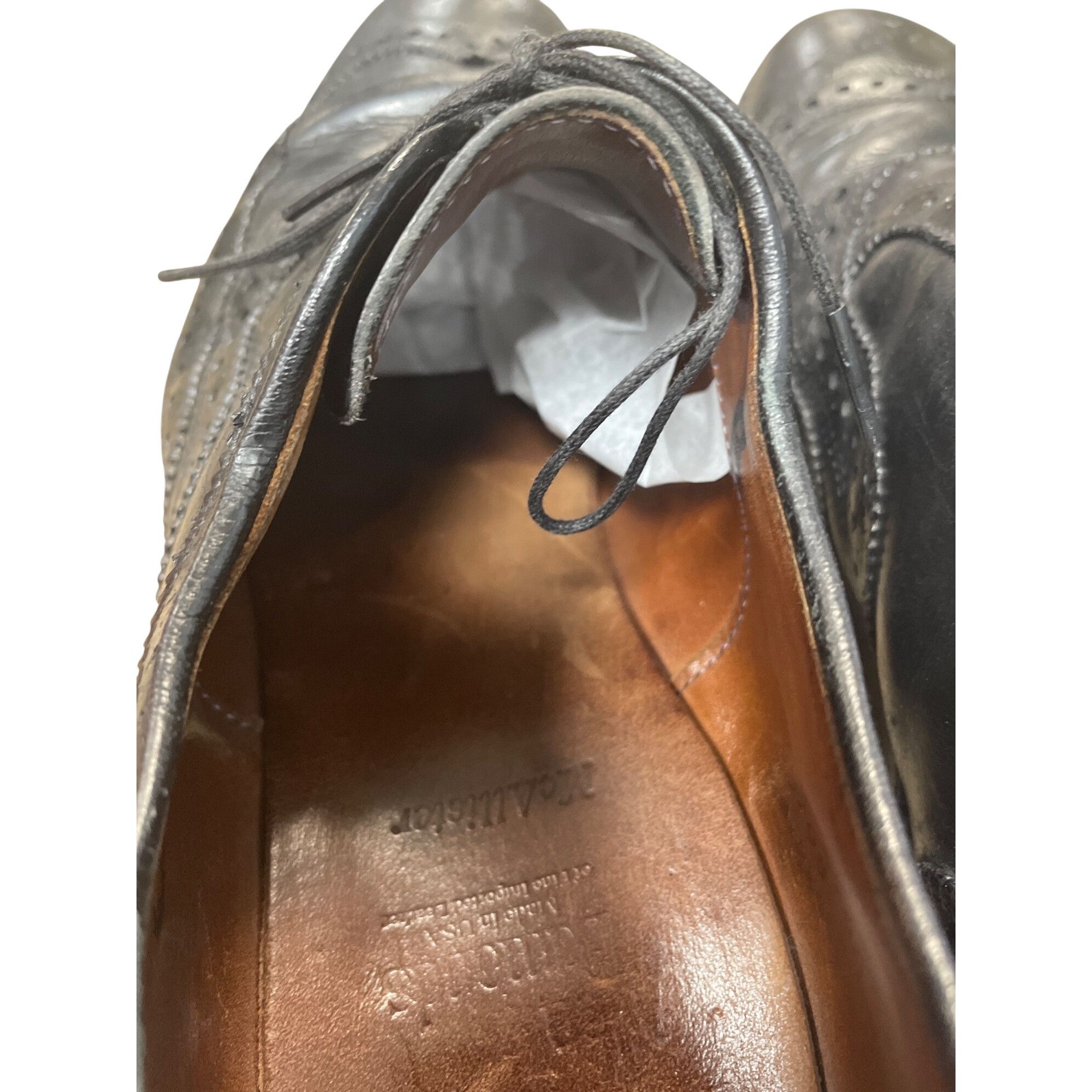 Allen Edmonds Allen Edmonds McAllister Mens Black Leather Wingtip Oxfords Size US 10.5 / EU 43-44 - 6 Thumbnail