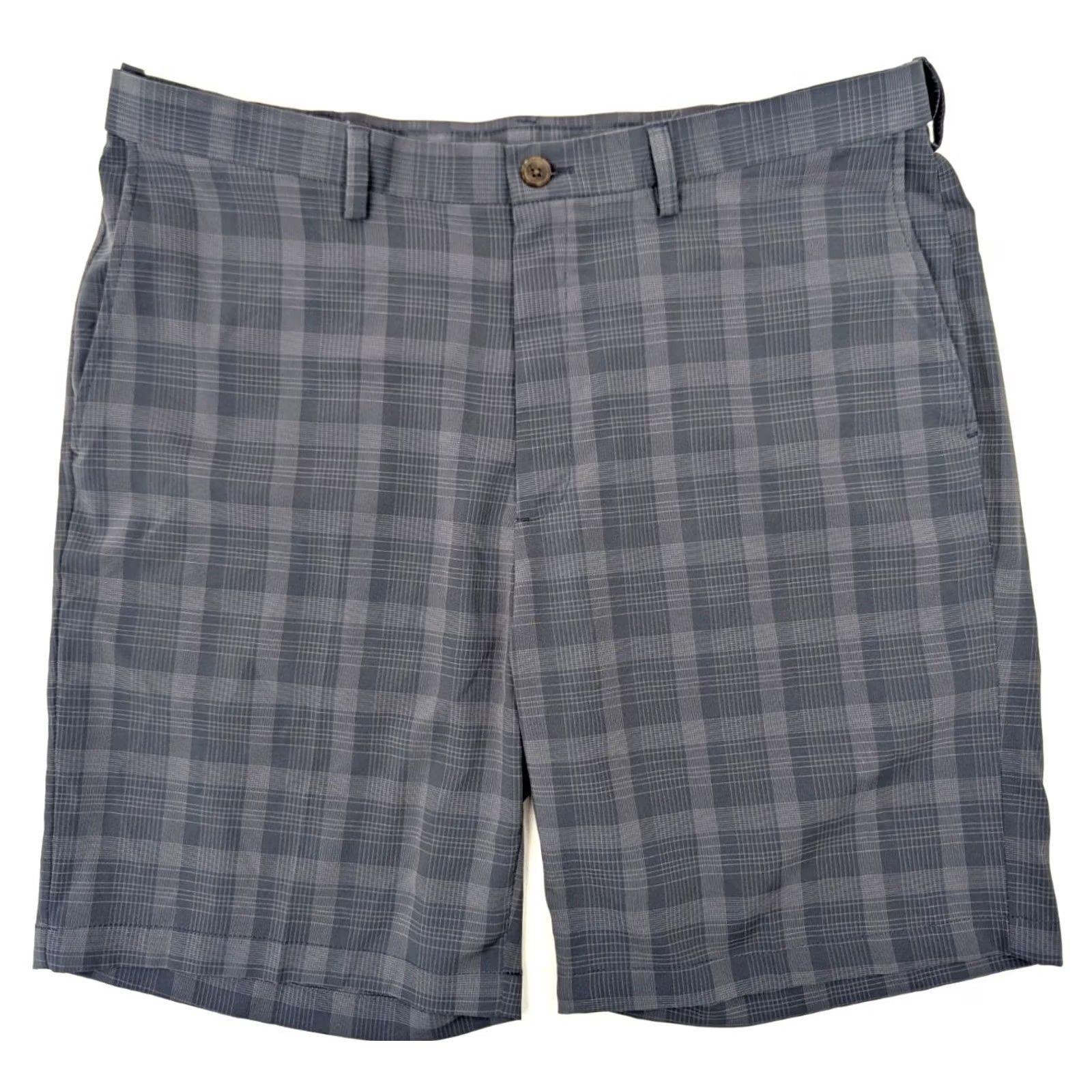 Haggar Haggar 38 Gray Plaid Short 9.5in Inseam Men's Classic Lightweight Casual Chino Pant Short with Pockets Size US 38 / EU 54 - 2 Thumbnail
