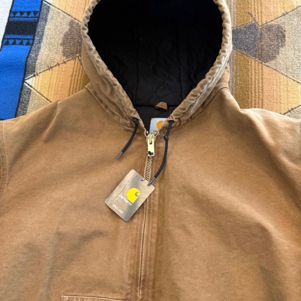 Carhartt VINTAGE Carhartt J130 211 Quilt-Lined Hooded Work Jacket 4XL Mens Brown Cotton Zip 90s Mexico Size US XXL / EU 58 / 5 - 6 Thumbnail