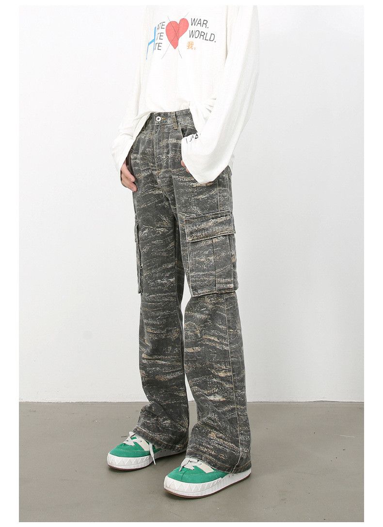Japanese Brand × Jean American distressed pocket loose camouflage cargo jeans Size US 32 / EU 48 - 5 Thumbnail