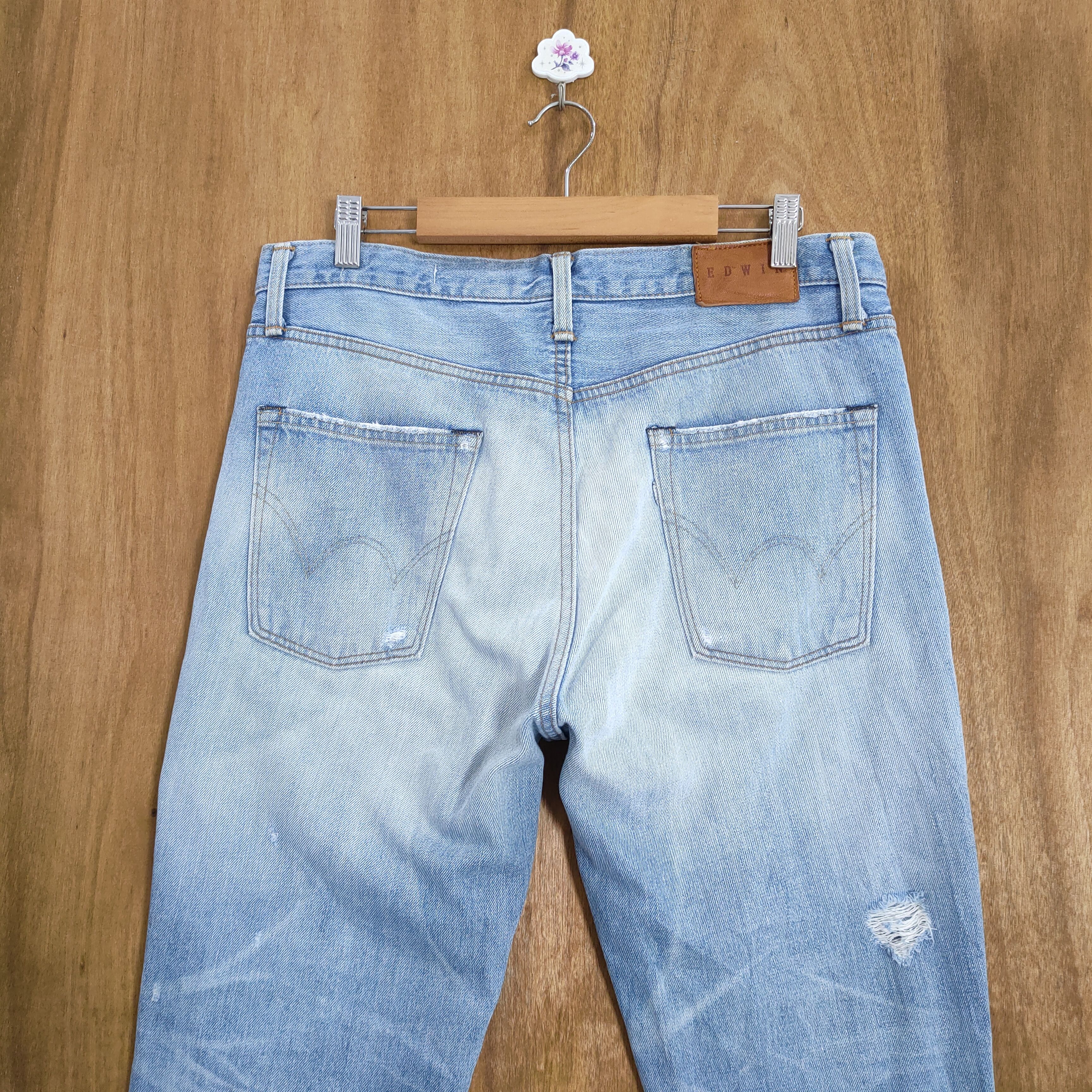 Edwin EDWIN DISTRESSED LIGHT BLUE SKINNY JEAN PANTS Size US 32 / EU 48 - 9 Thumbnail