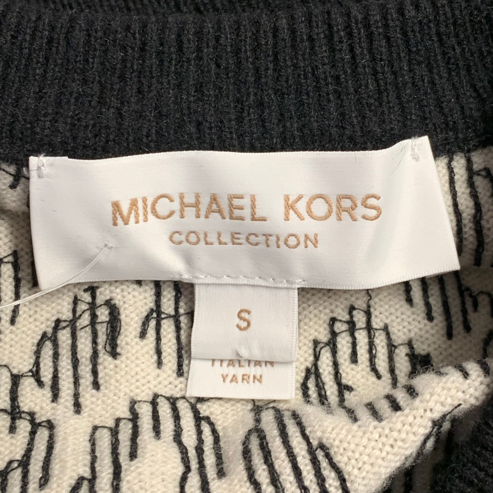 Michael Kors MICHAEL KORS Black Cashmere Sequined Animal Print Dress Top Size S / US 4 / IT 40 - 7 Thumbnail