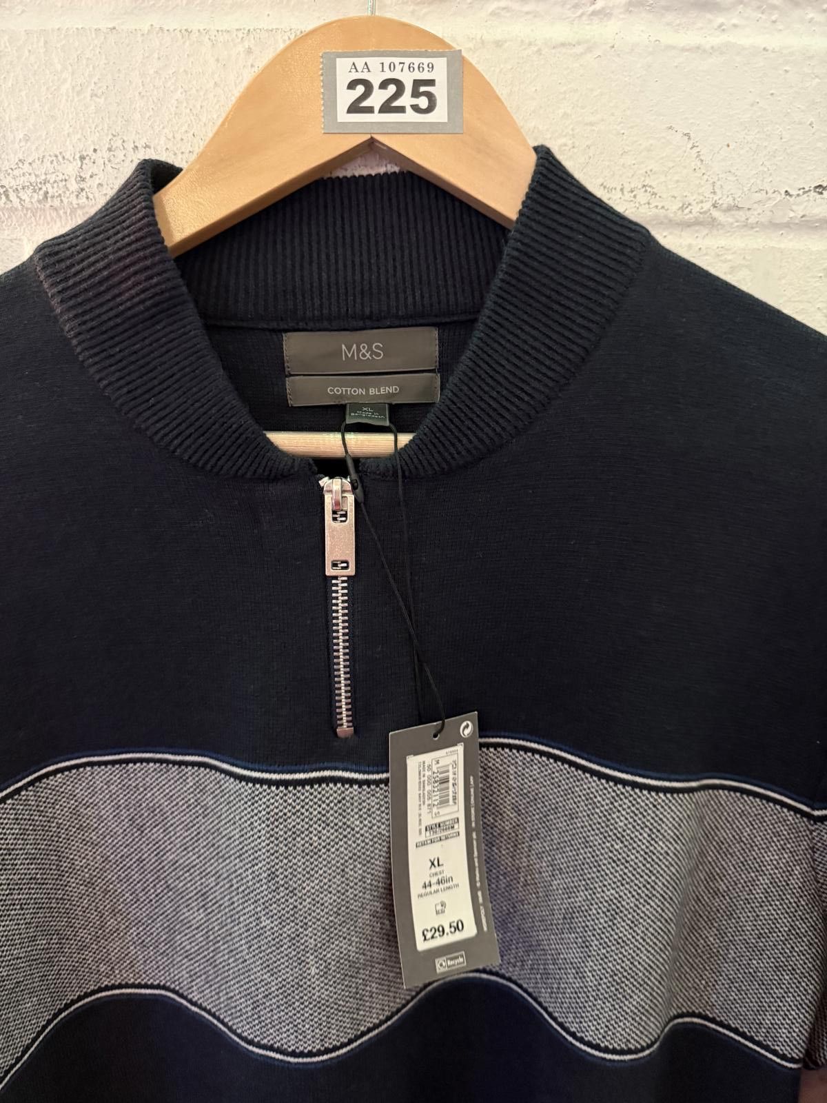 M.E. Sport M&S Men's Full Zip Cotton Blend Sweater Size US XL / EU 56 / 4 - 3 Thumbnail