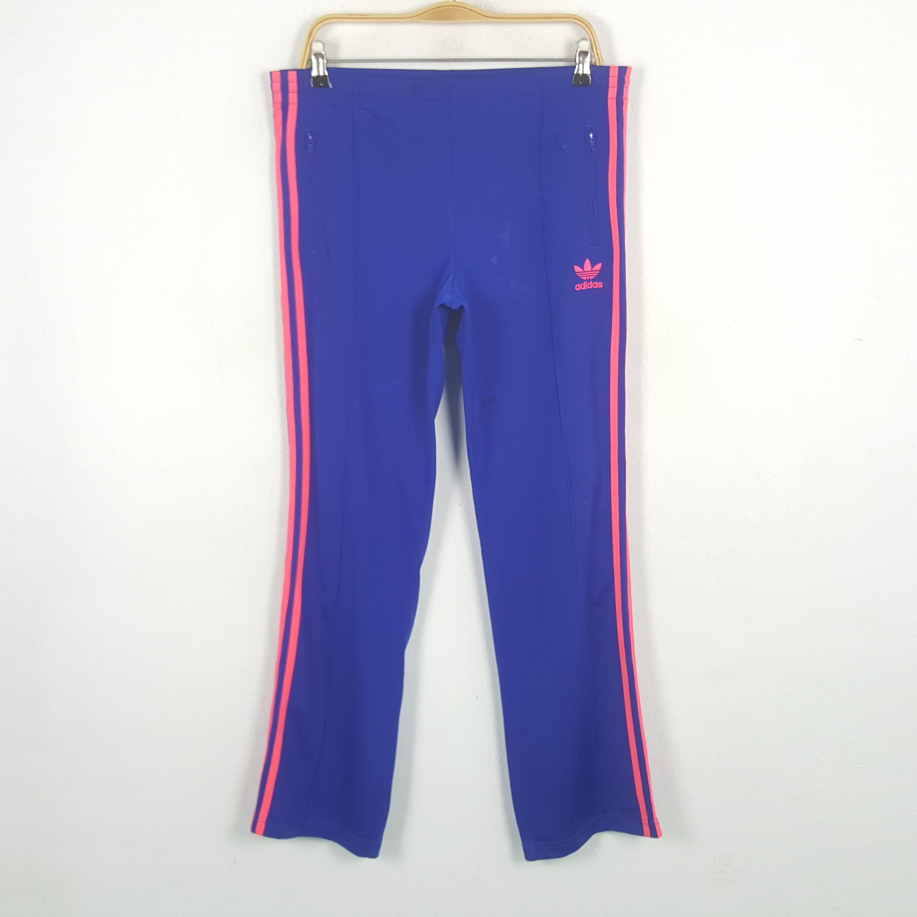 Adidas Vintage Adidas Track Sport Pink Line Pants Size US 34 / EU 50 - 1 Thumbnail