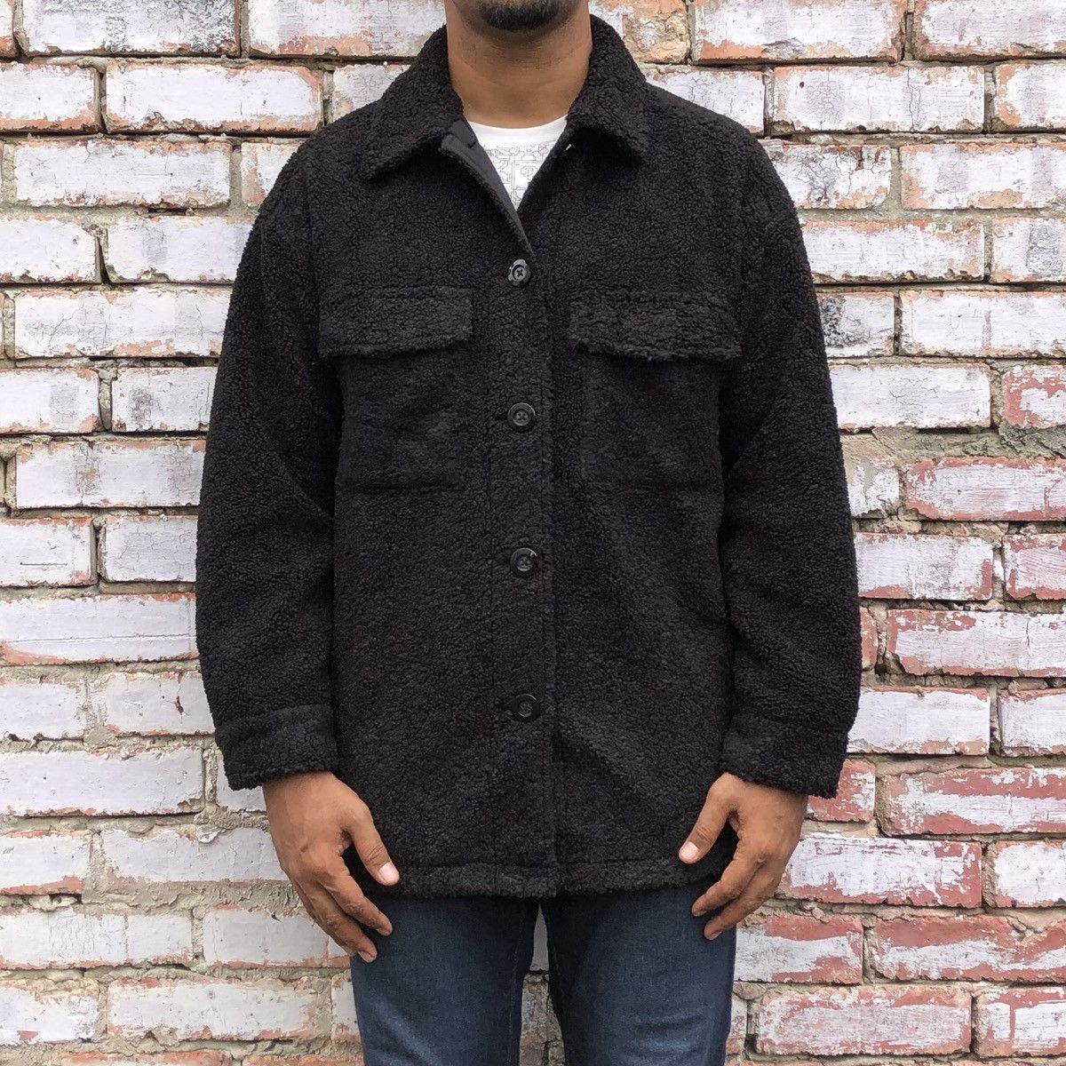 GU Japanese Brand Gu Sherpa Button Up Jacket Size US XL / EU 56 / 4 - 1 Thumbnail