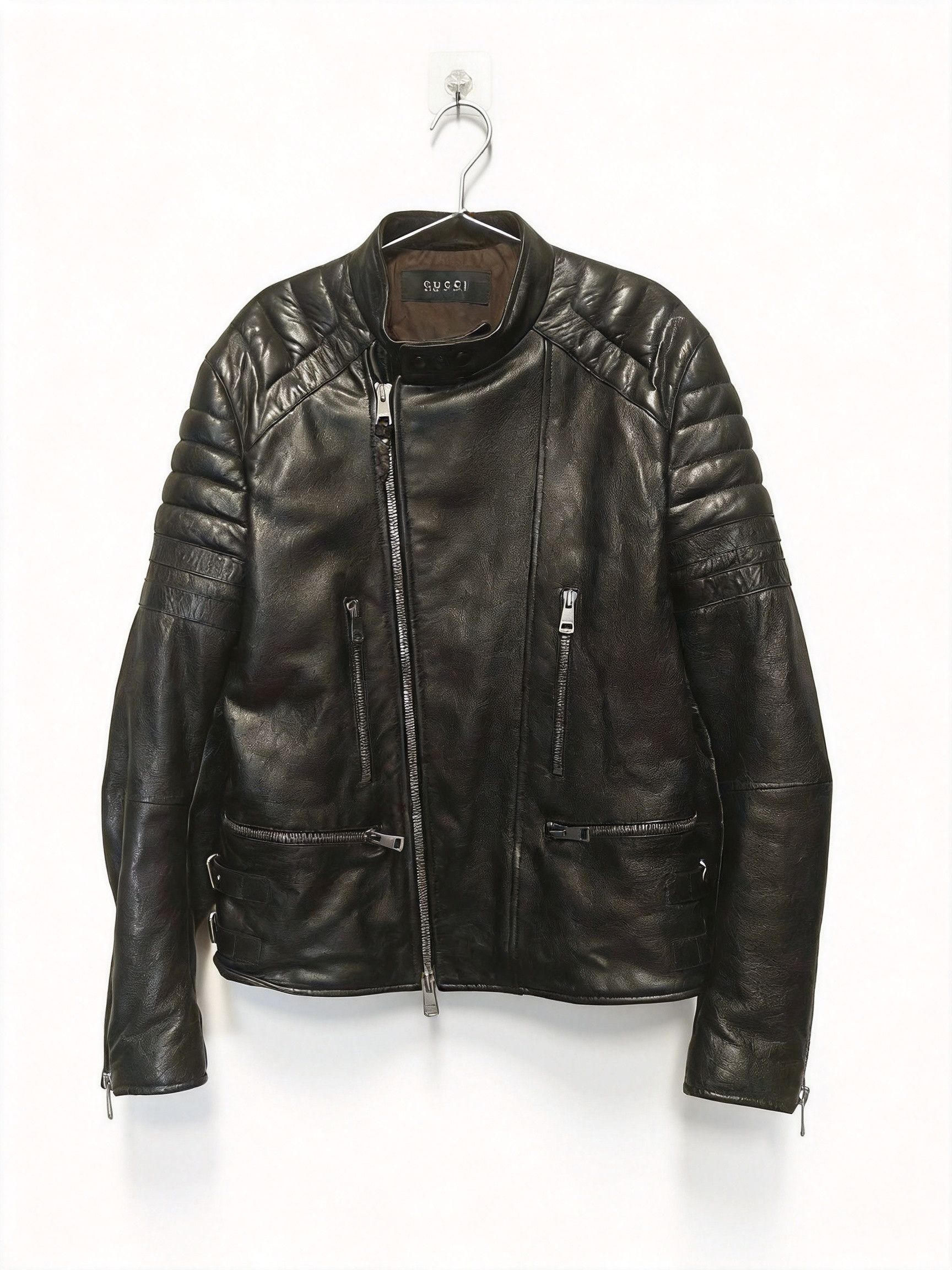 Gucci × Tom Ford FW98 Gucci Tom Ford Runway Leather Biker Jacket